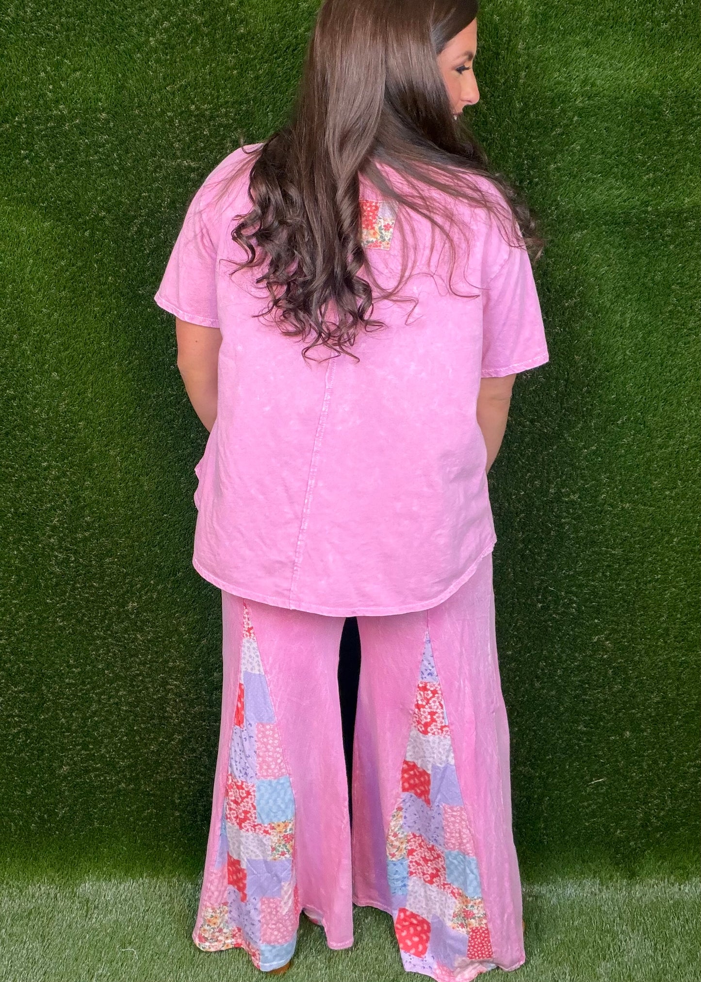 Candy Flare Matching Pant Set - Bubblegum Pink