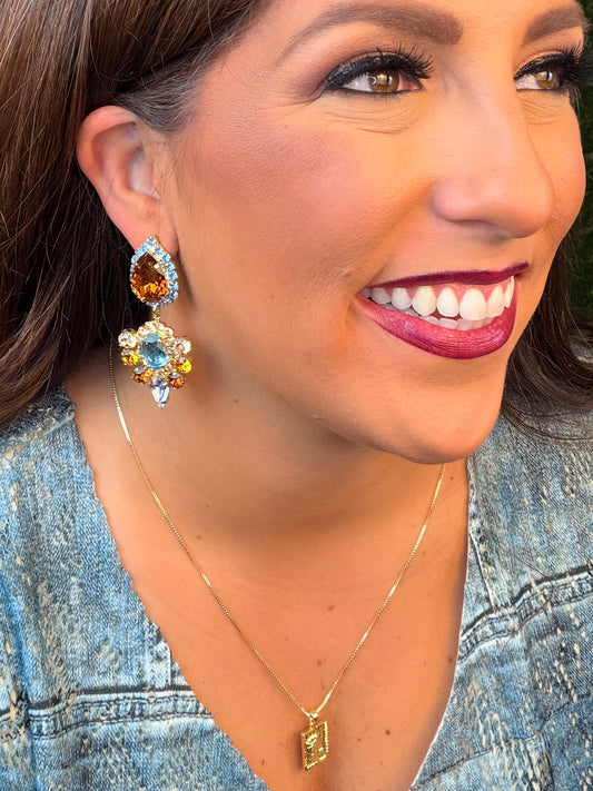 Lenny II Earrings blue/brown
