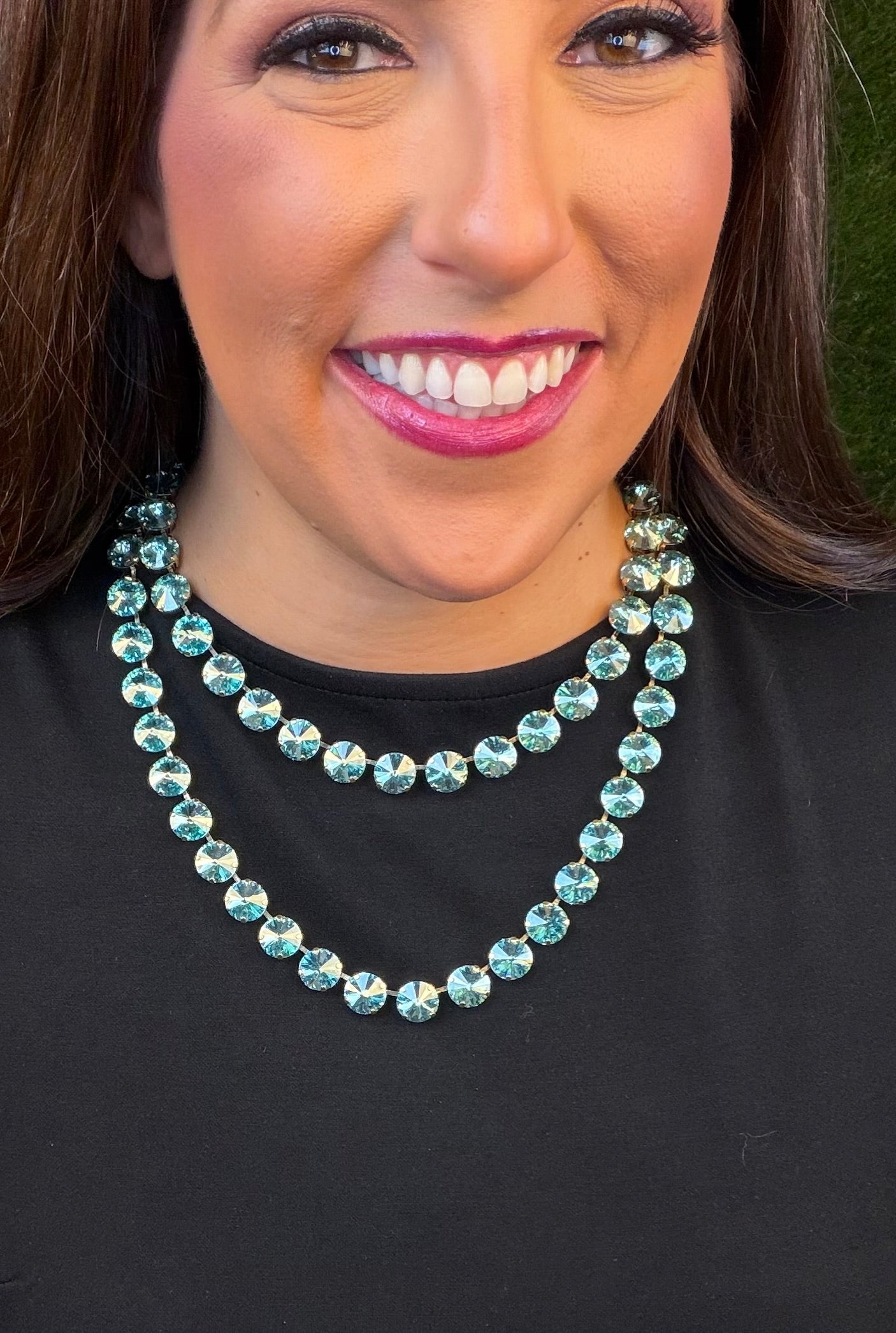Celia Necklace - Aqua Champagne