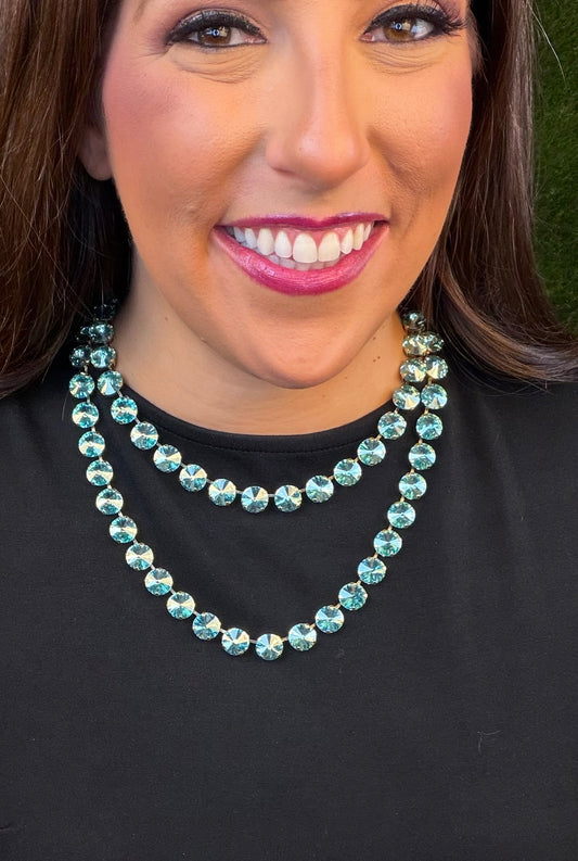 Celia Necklace - Aqua Champagne