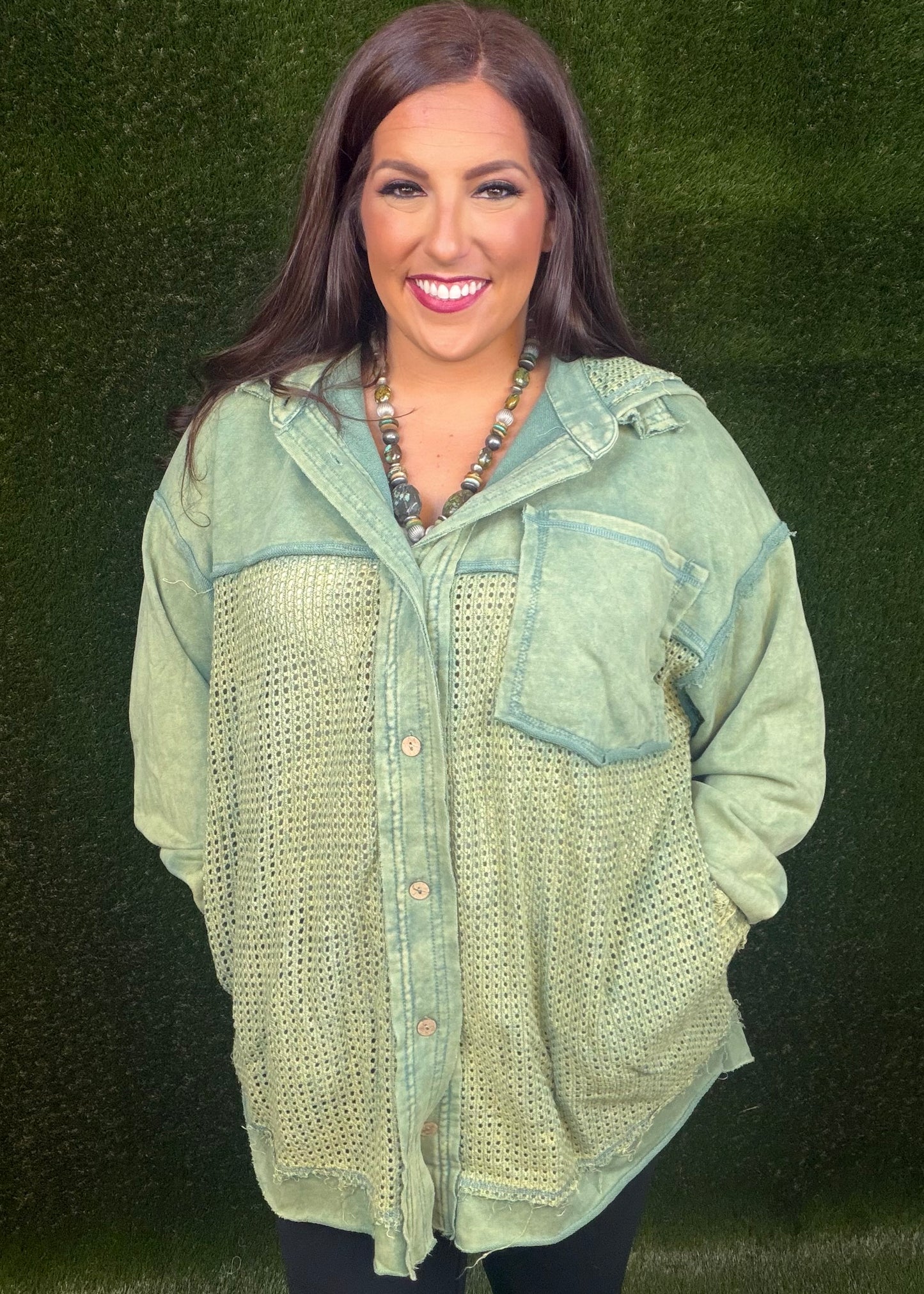Sage Element Washed Hoodie Jacket