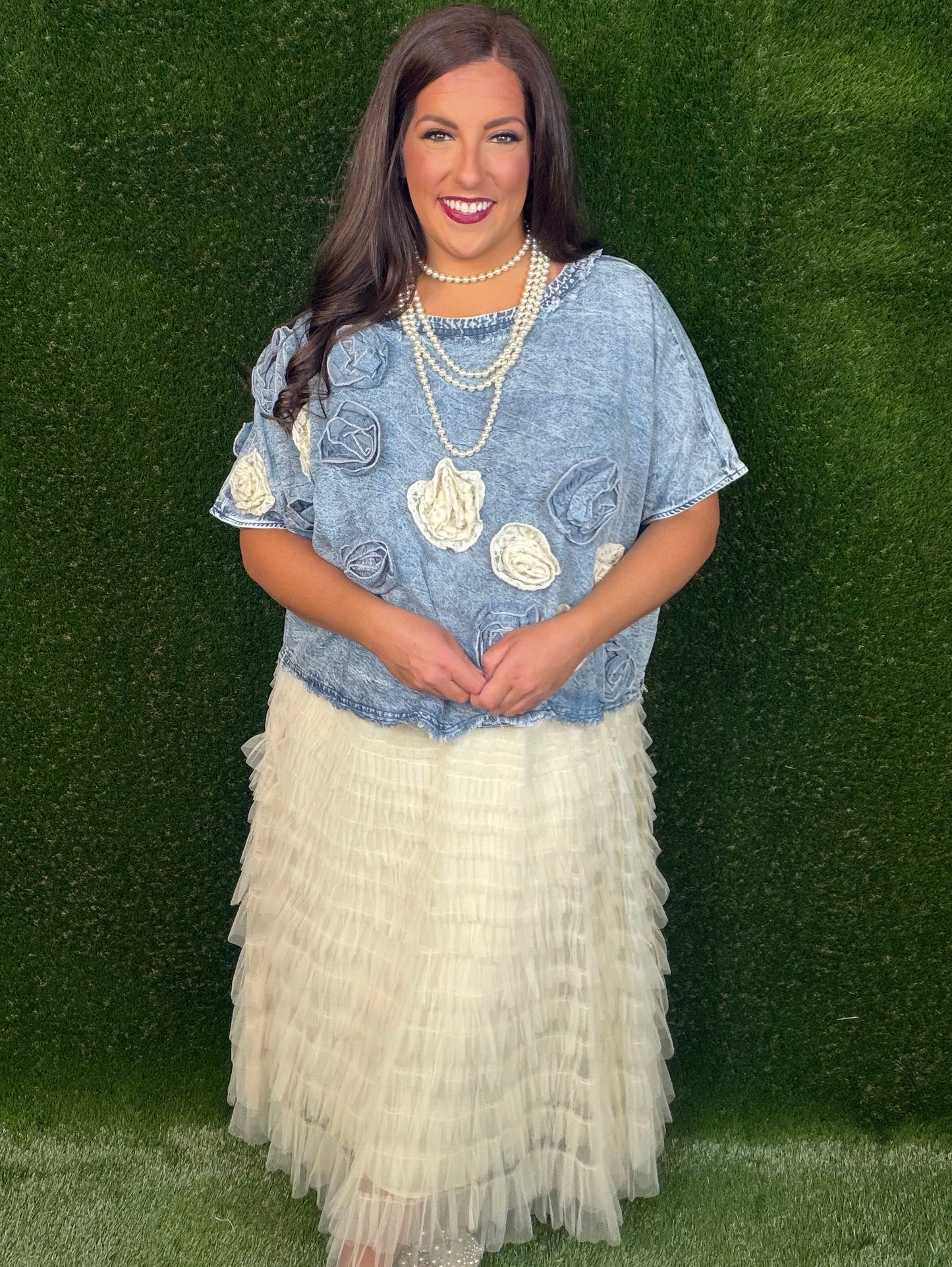 Easy To Love Ruffle Tiered Skirt - Cream