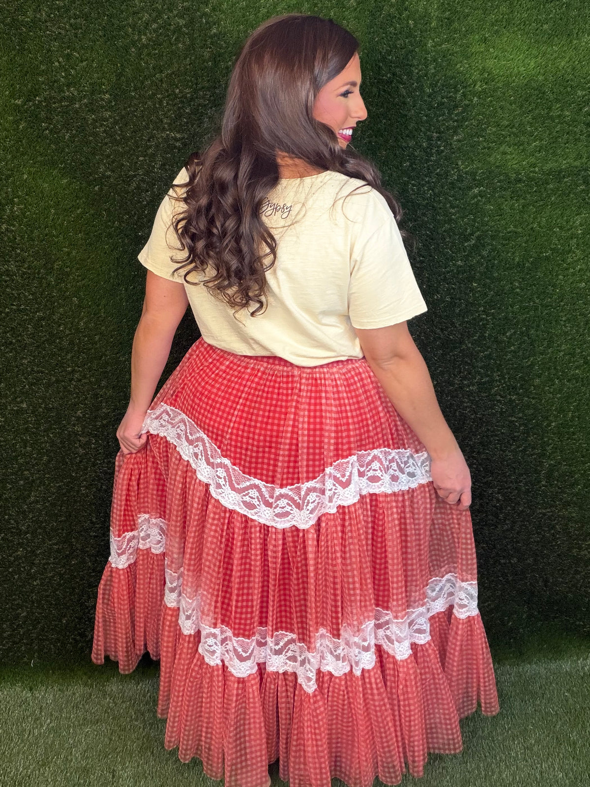 Betsey Gingham Skirt - Red