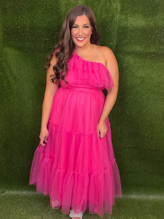 Life's A Party Midi Dress - Hot Pink