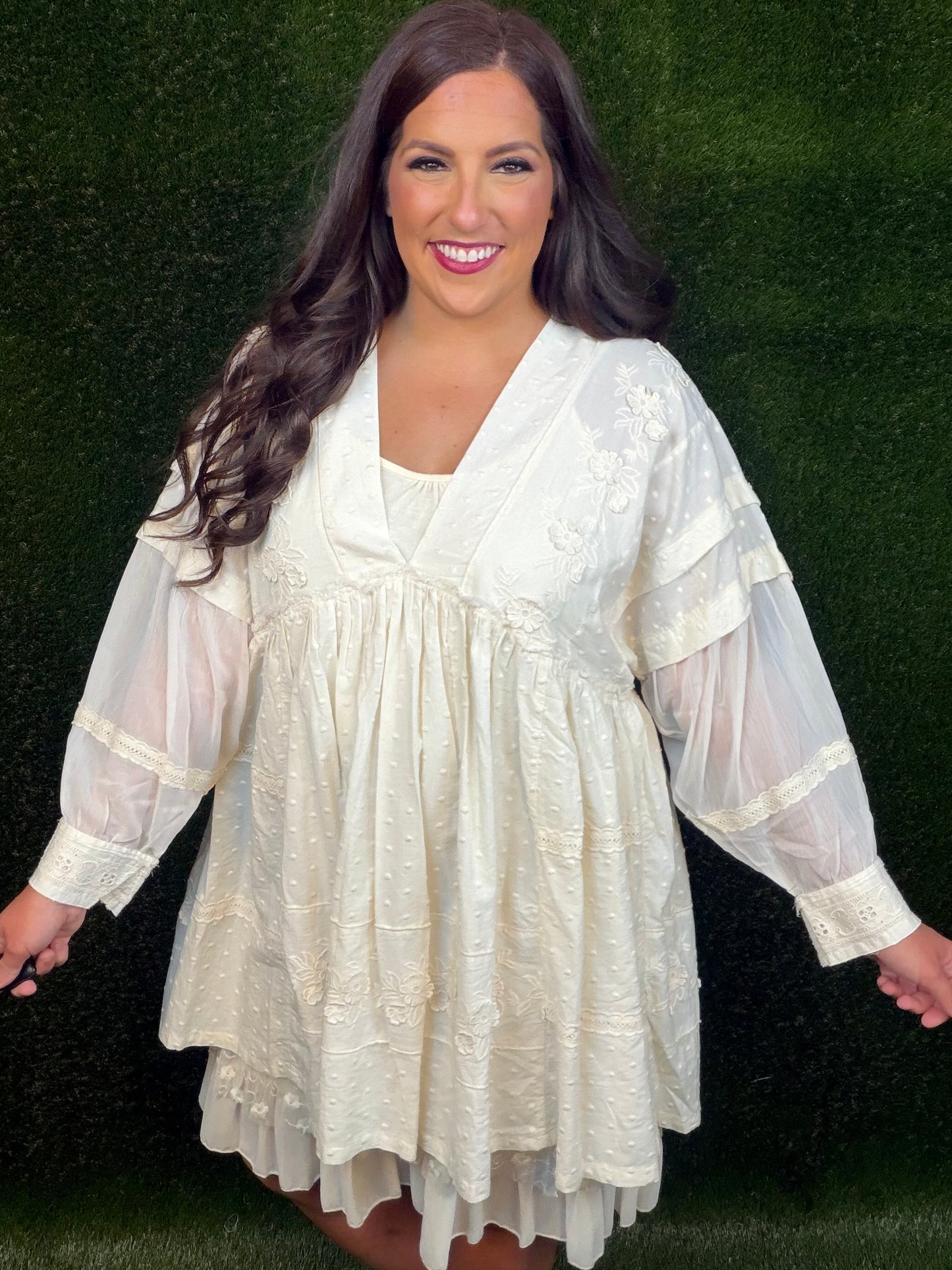 Romantic Views Tunic Dress - Cream