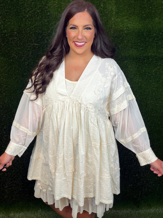 Romantic Views Tunic Dress - Cream