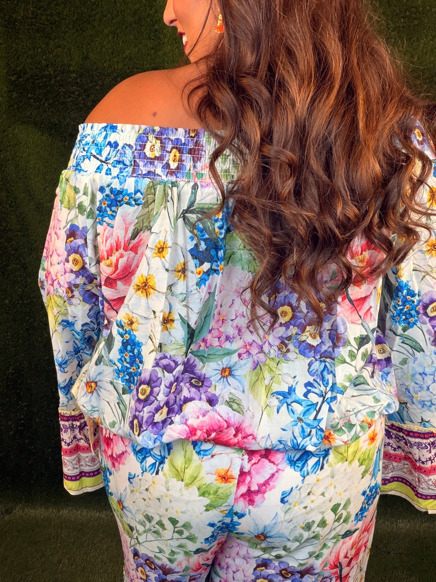 Ibiza Floral Off The Shoulder Blouse