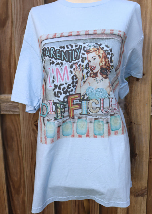 Apparently I'm Difficult T-Shirt - Blue