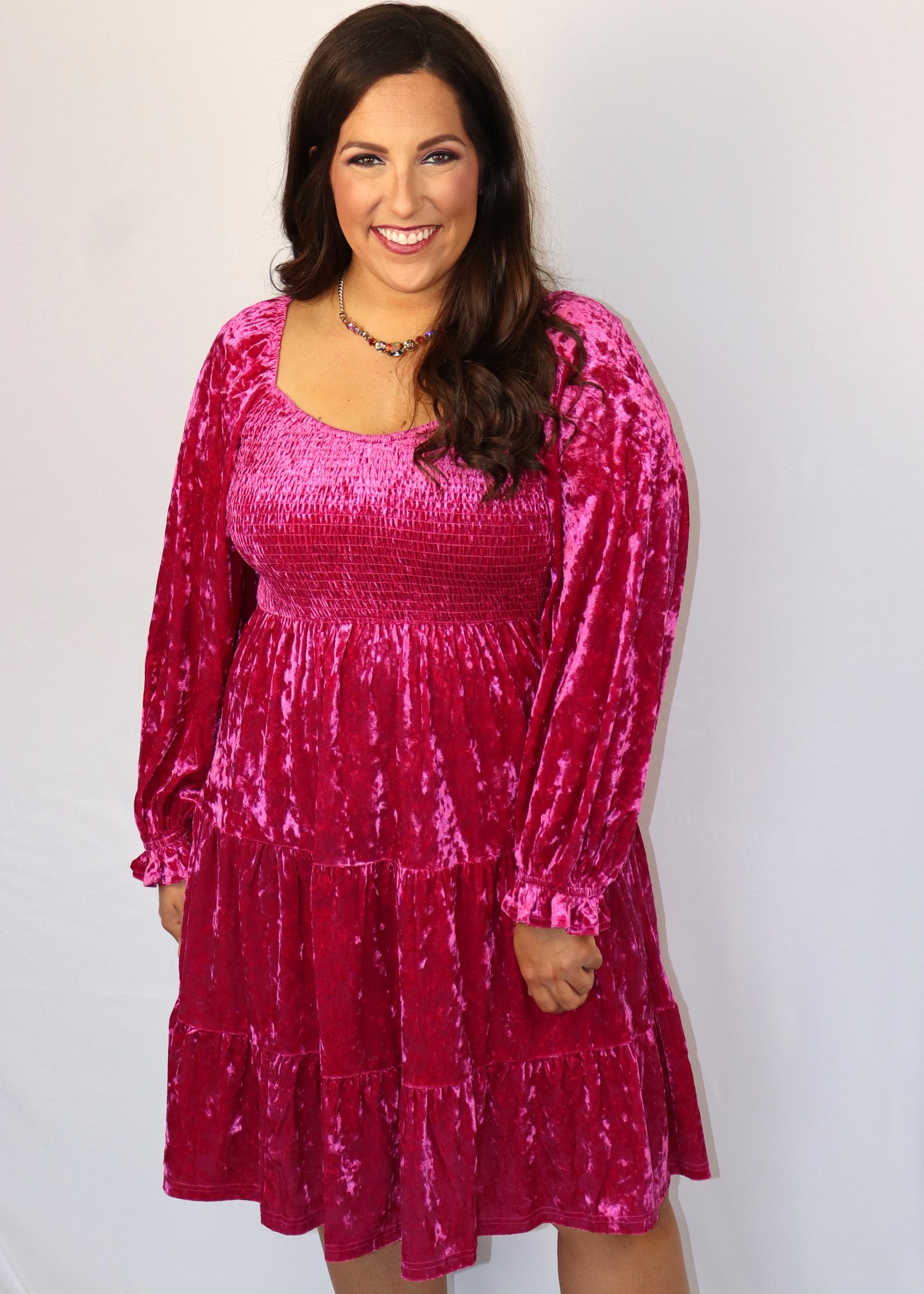 Audacious Ava Dress  - Fuchsia