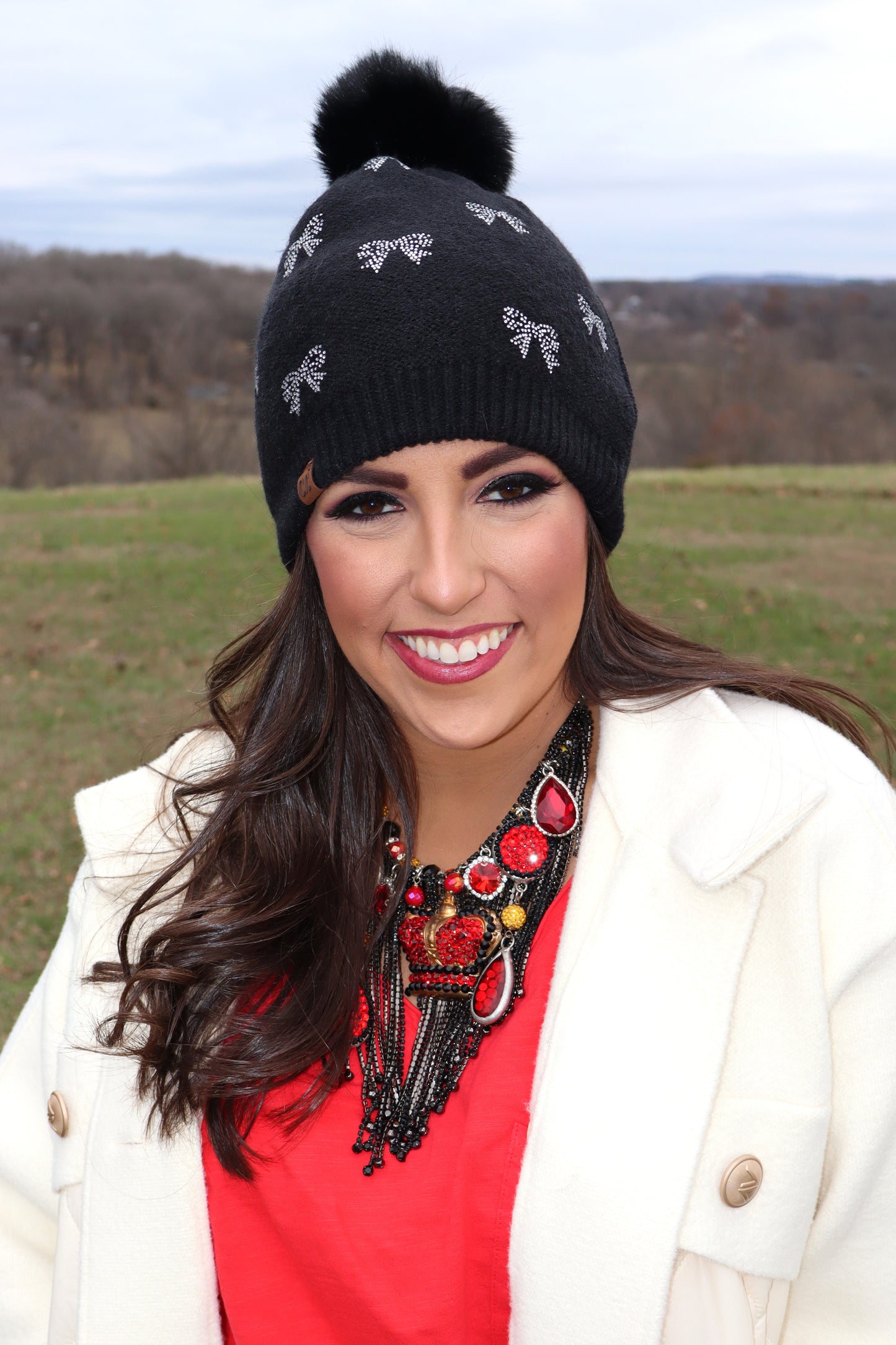 Audrey Bow Hat - Black