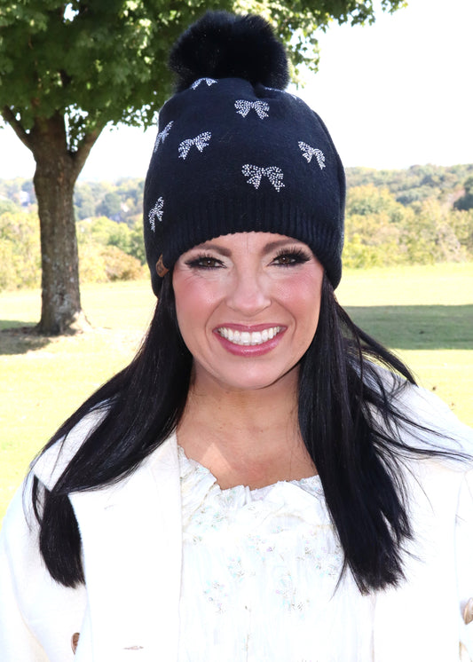 Audrey Bow Hat - Black