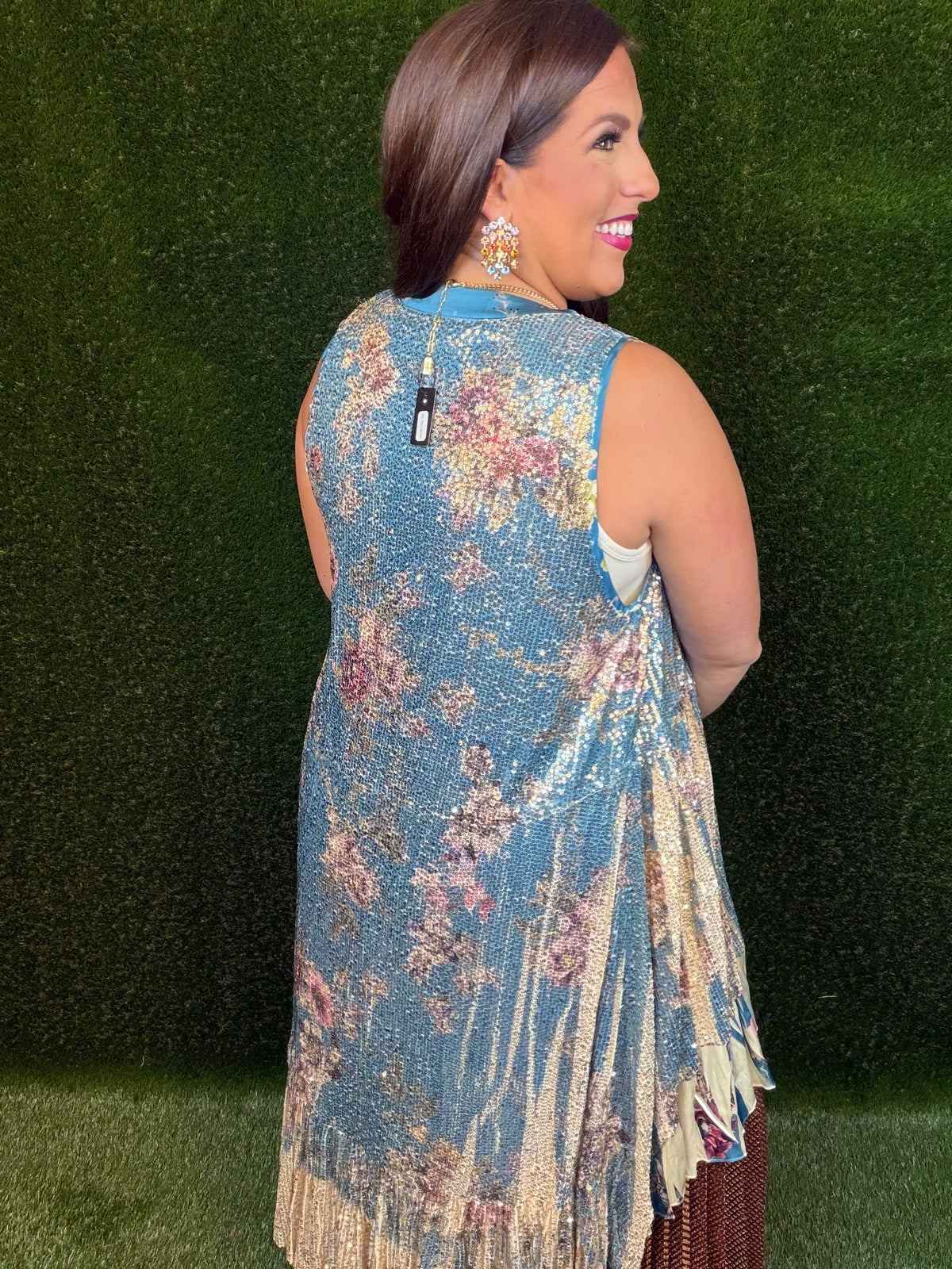 Dripping In Gold Duster - Teal