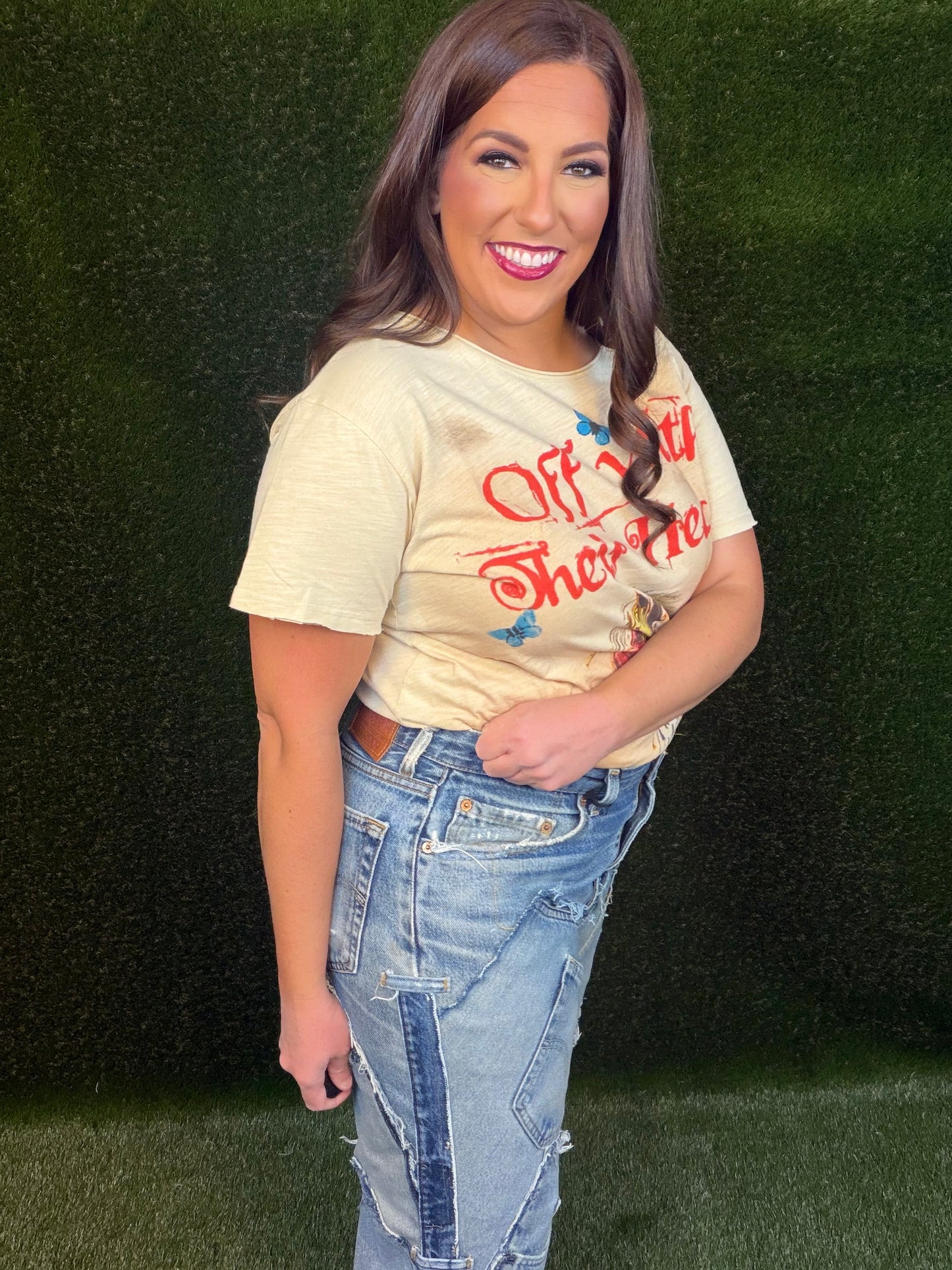 Patched On Up Jeans