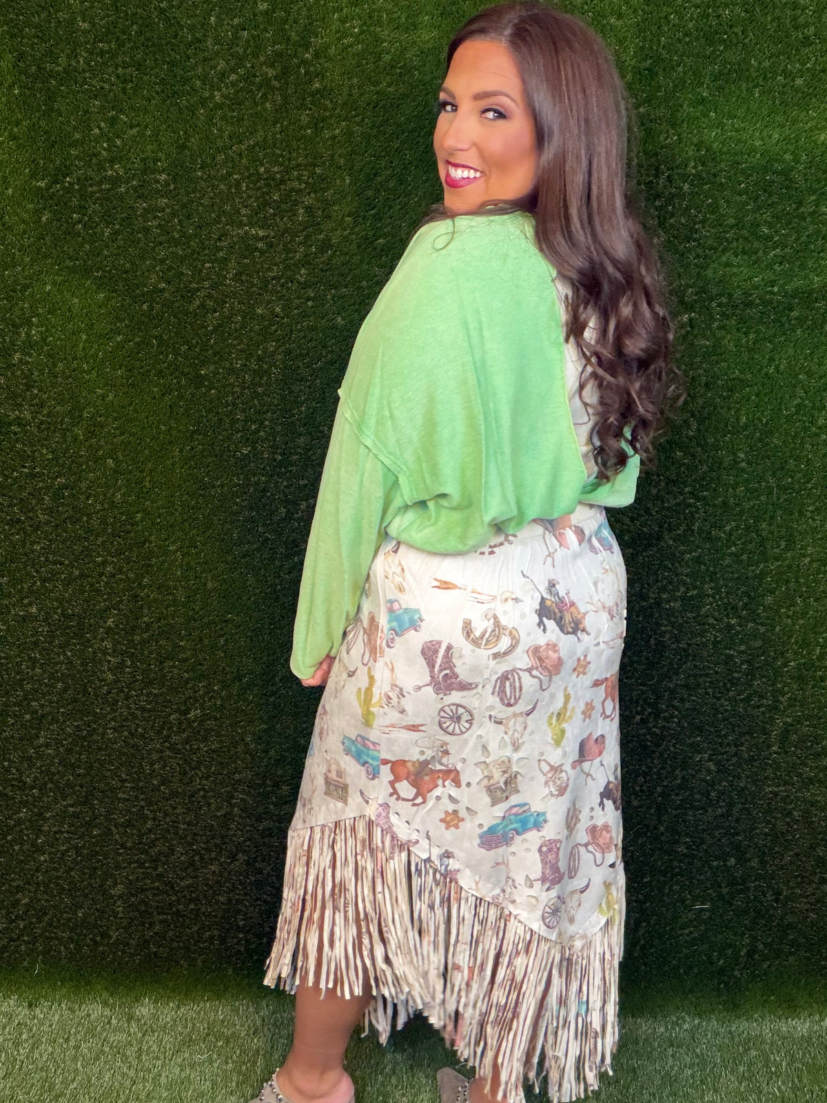 Wild West Suede Fringe V-Skirt
