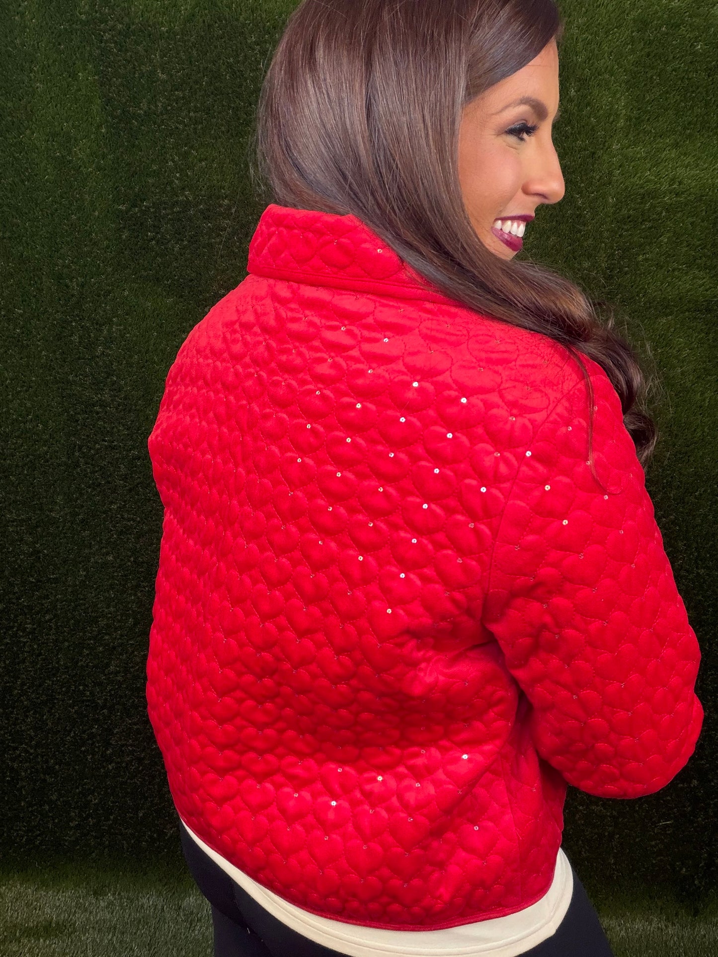 It Must Be Love Quilted Jacket - Red