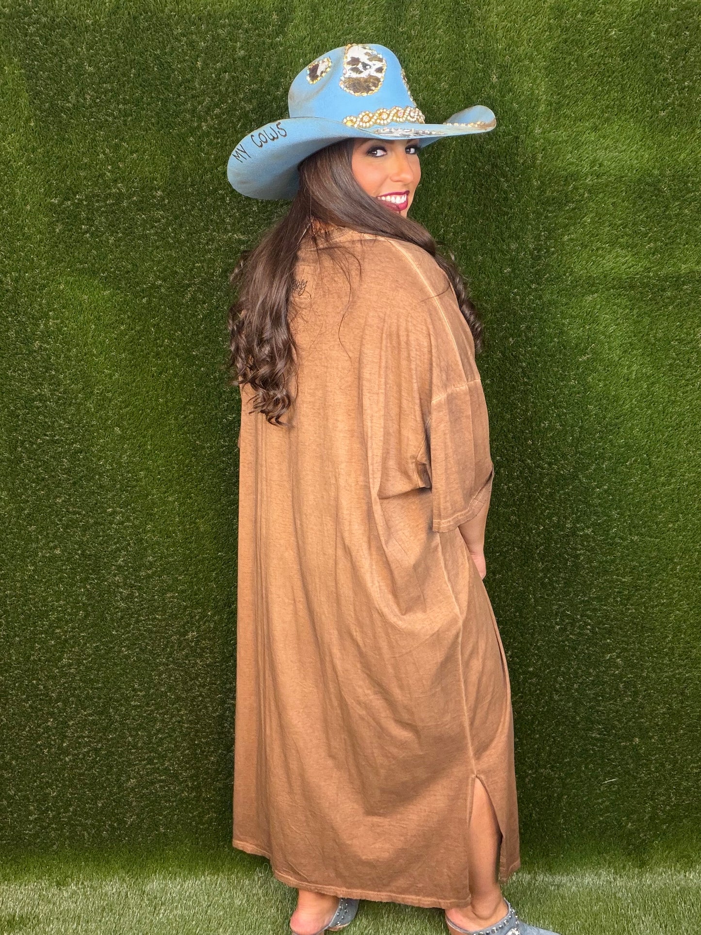 Cute Comfort Dress - Chocolate Brown