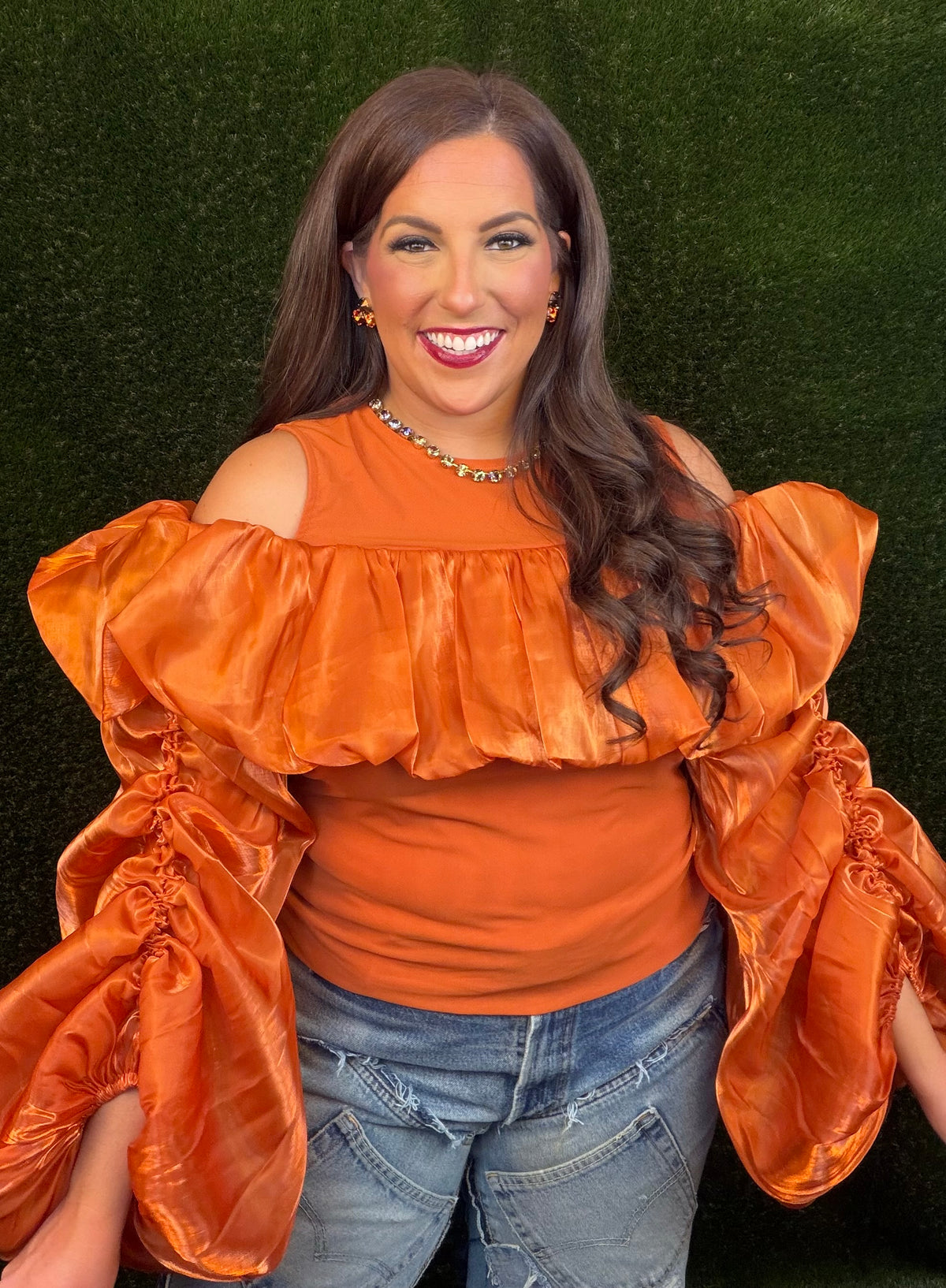 Siren Sunset Voluminous Top - Orange