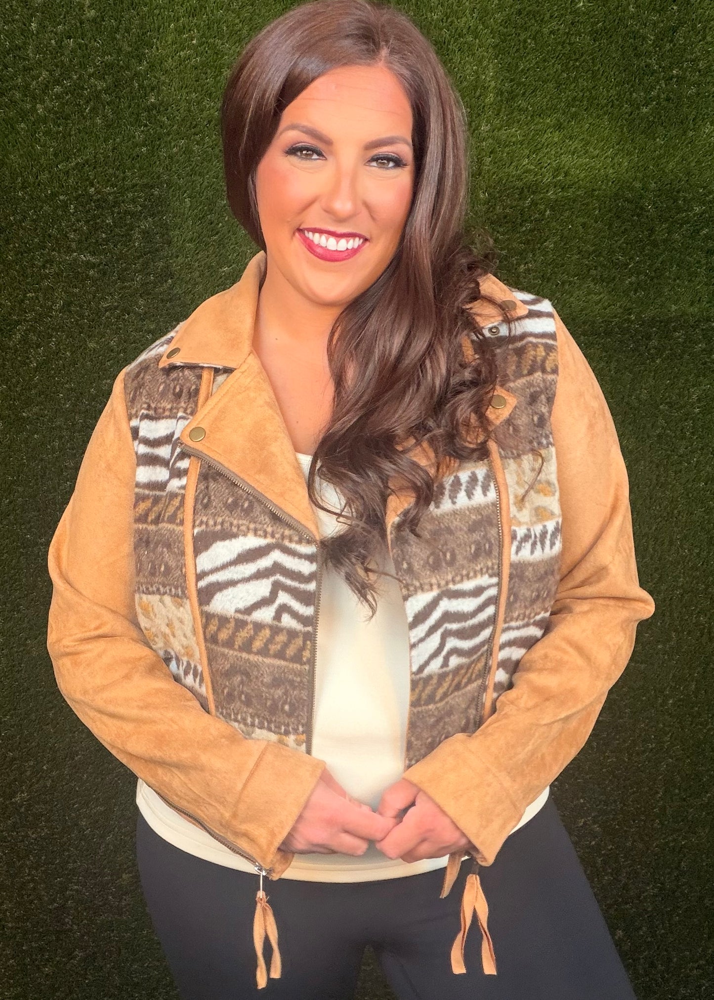 Serengeti Suede Moto Jacket - Brown
