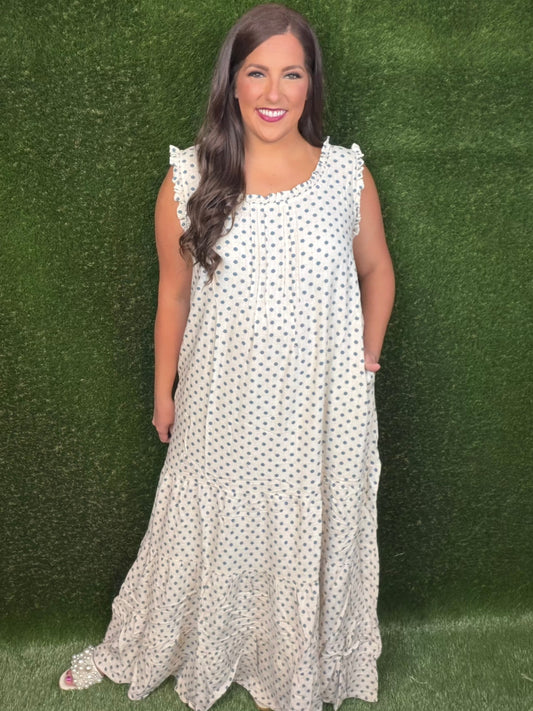 Fly Away Polka Dot Dress - Linen