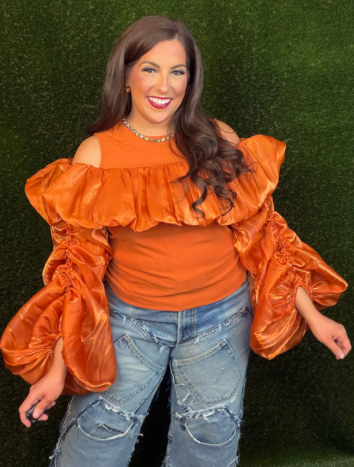 Siren Sunset Voluminous Top - Orange