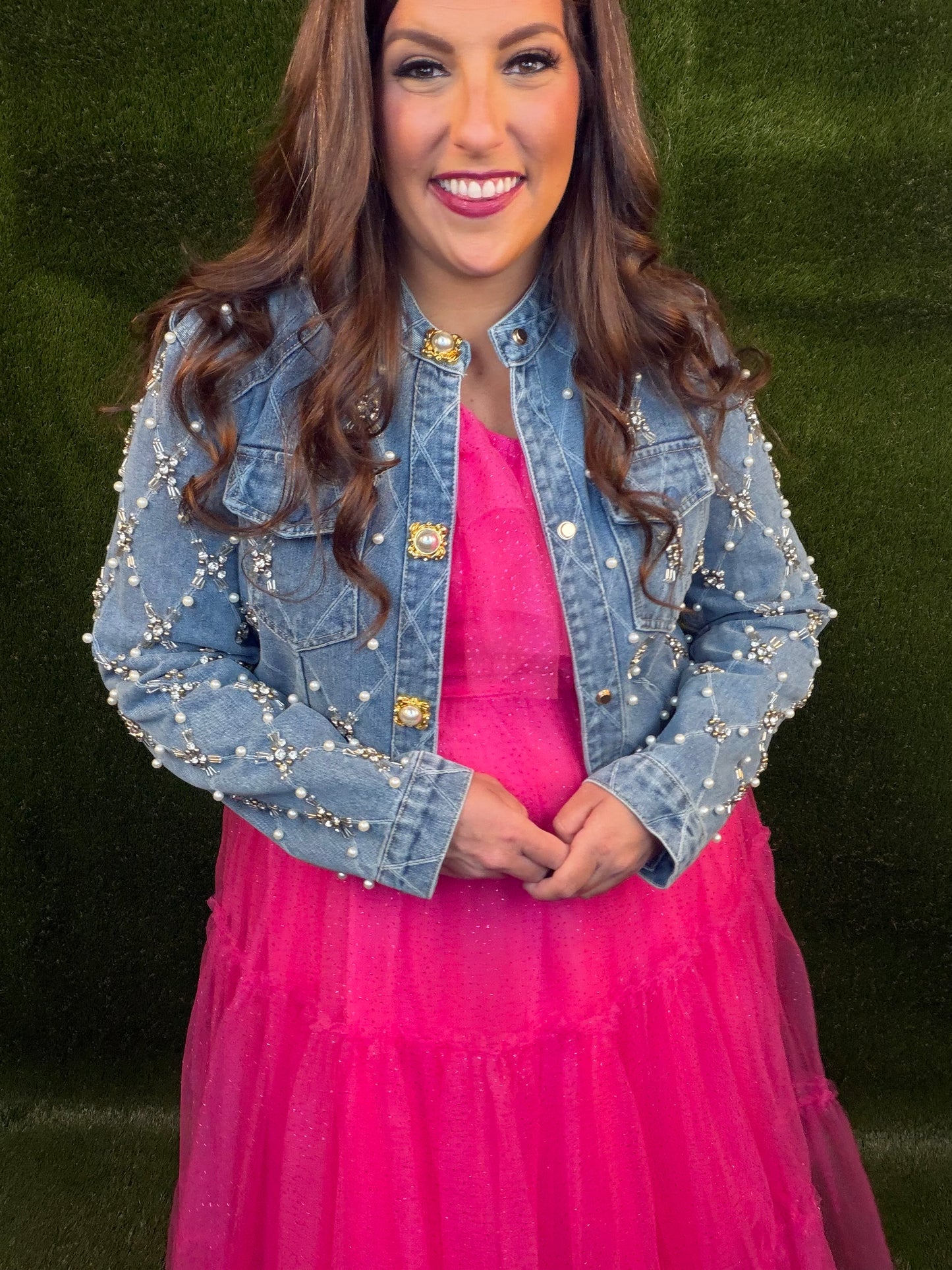 Criss-Cross Denim Jacket