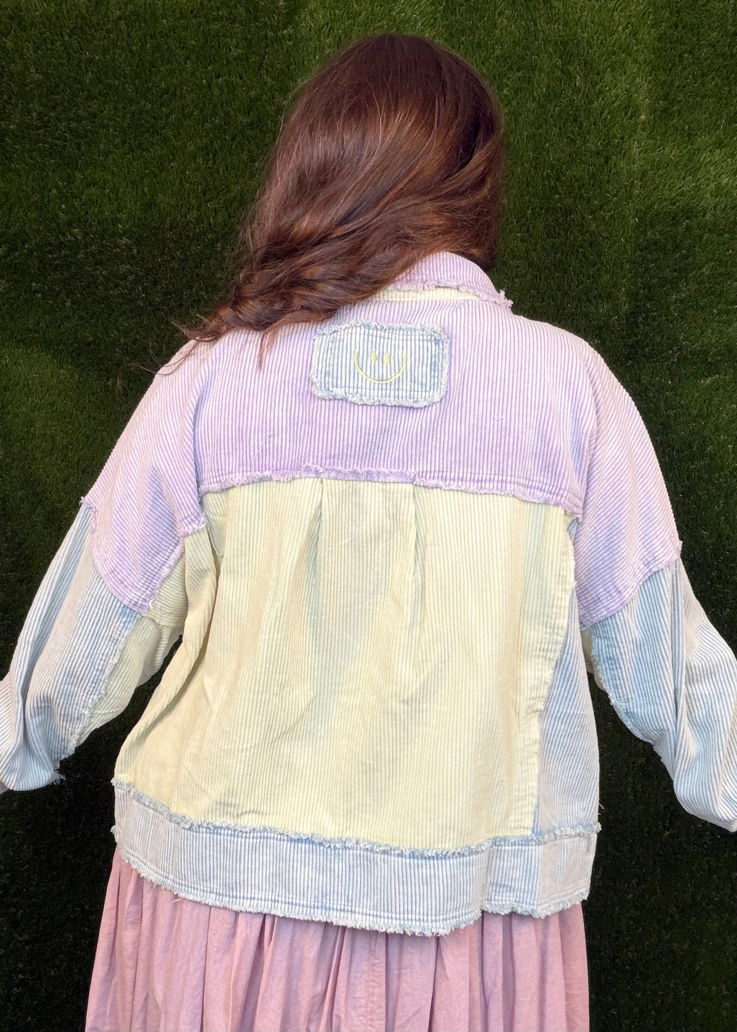 Corduroy Mixed Jacket Lavender Combo