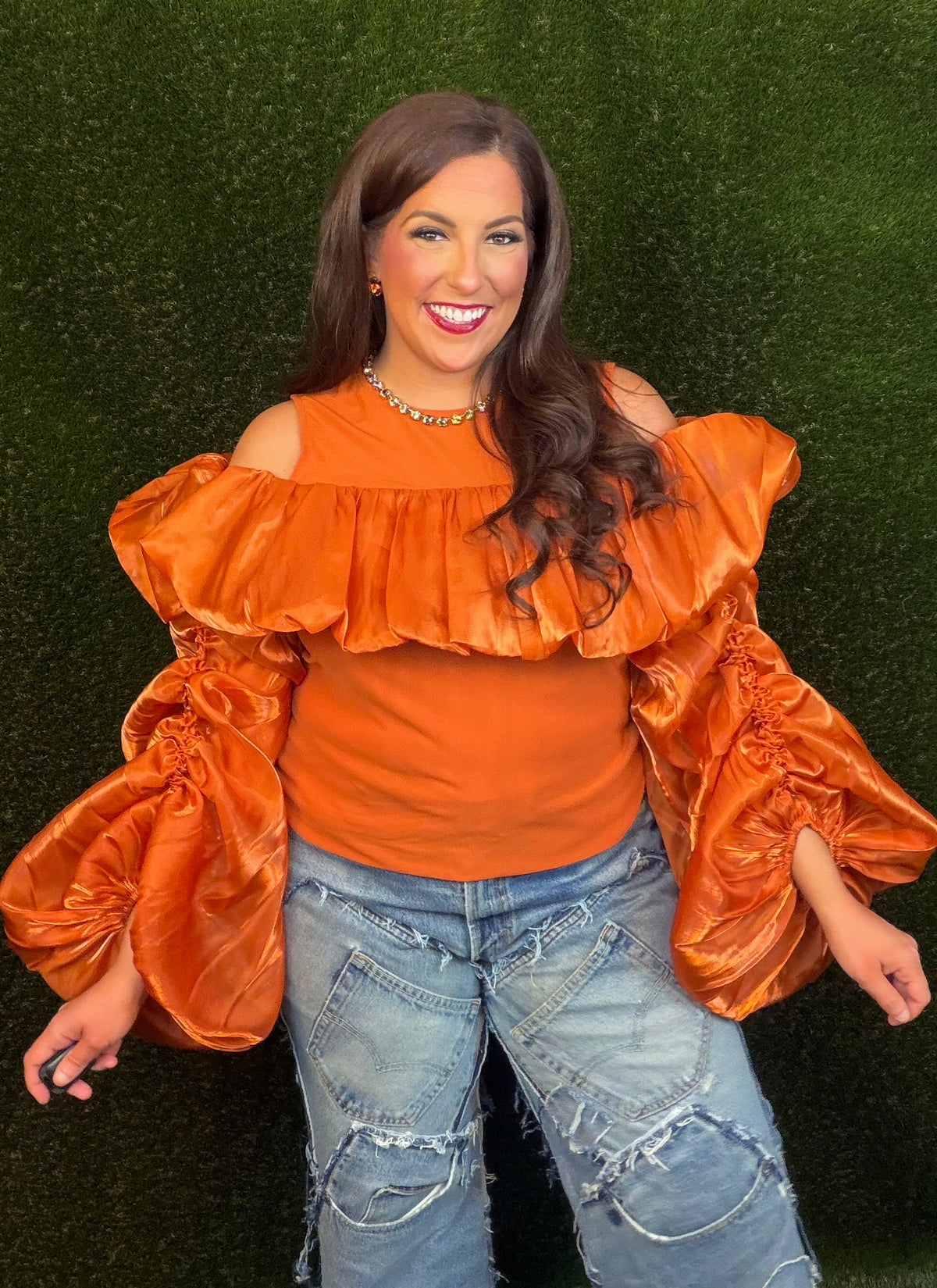 Siren Sunset Voluminous Top - Orange