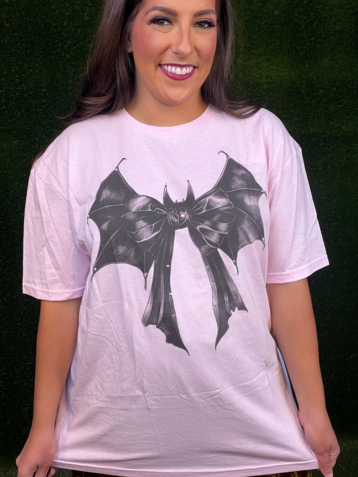 Bat Bow T-Shirt - Pink