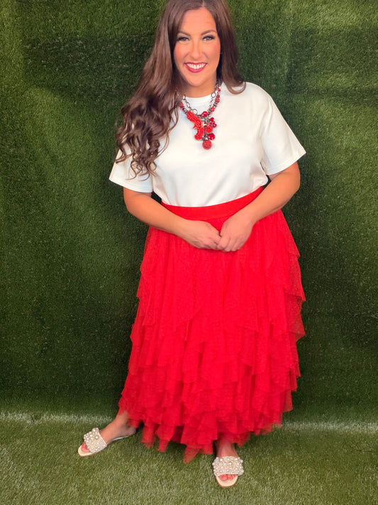 The Home Team Tulle Skirt - Red