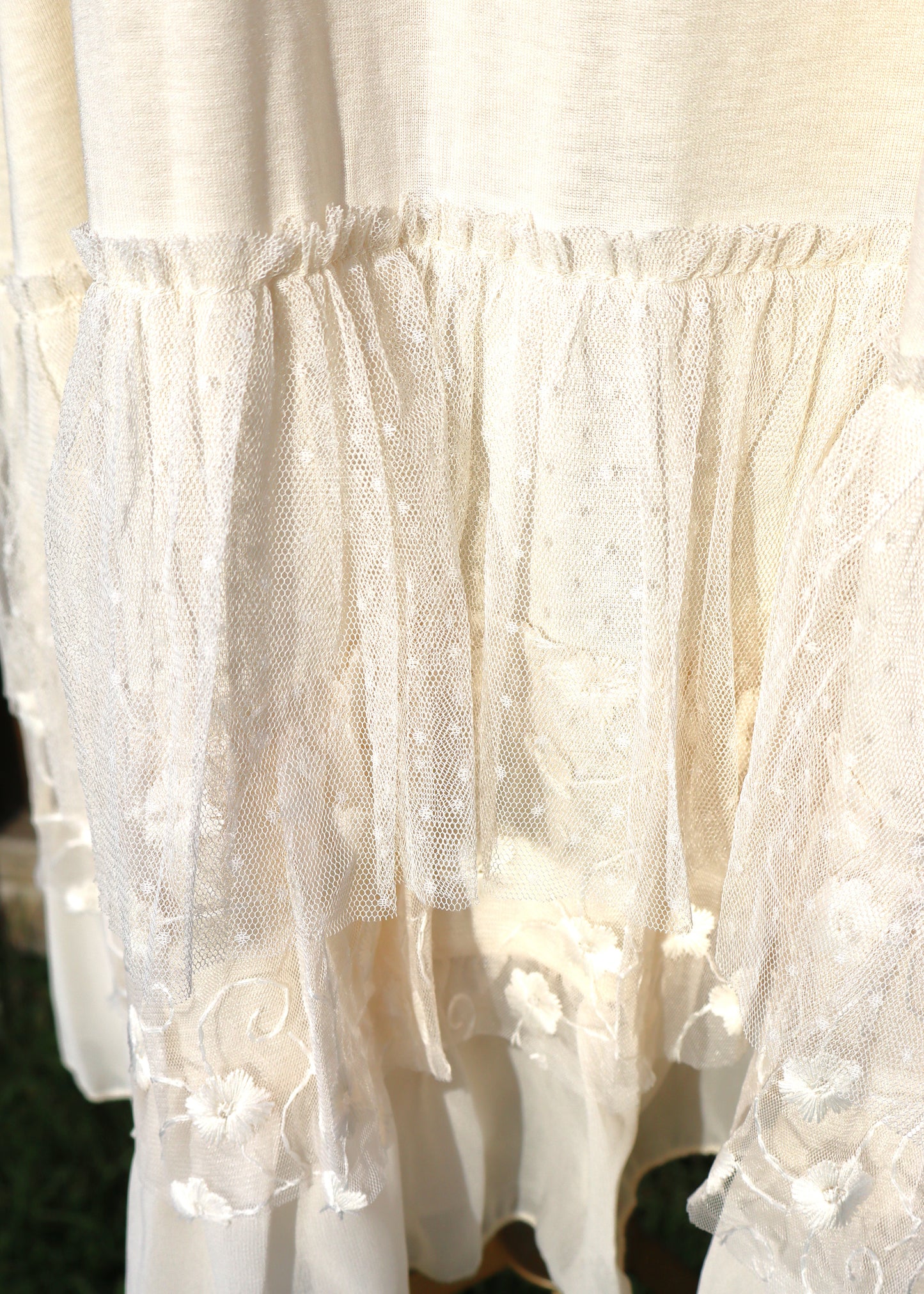 Basic Ruffle Slip Dress - Cream