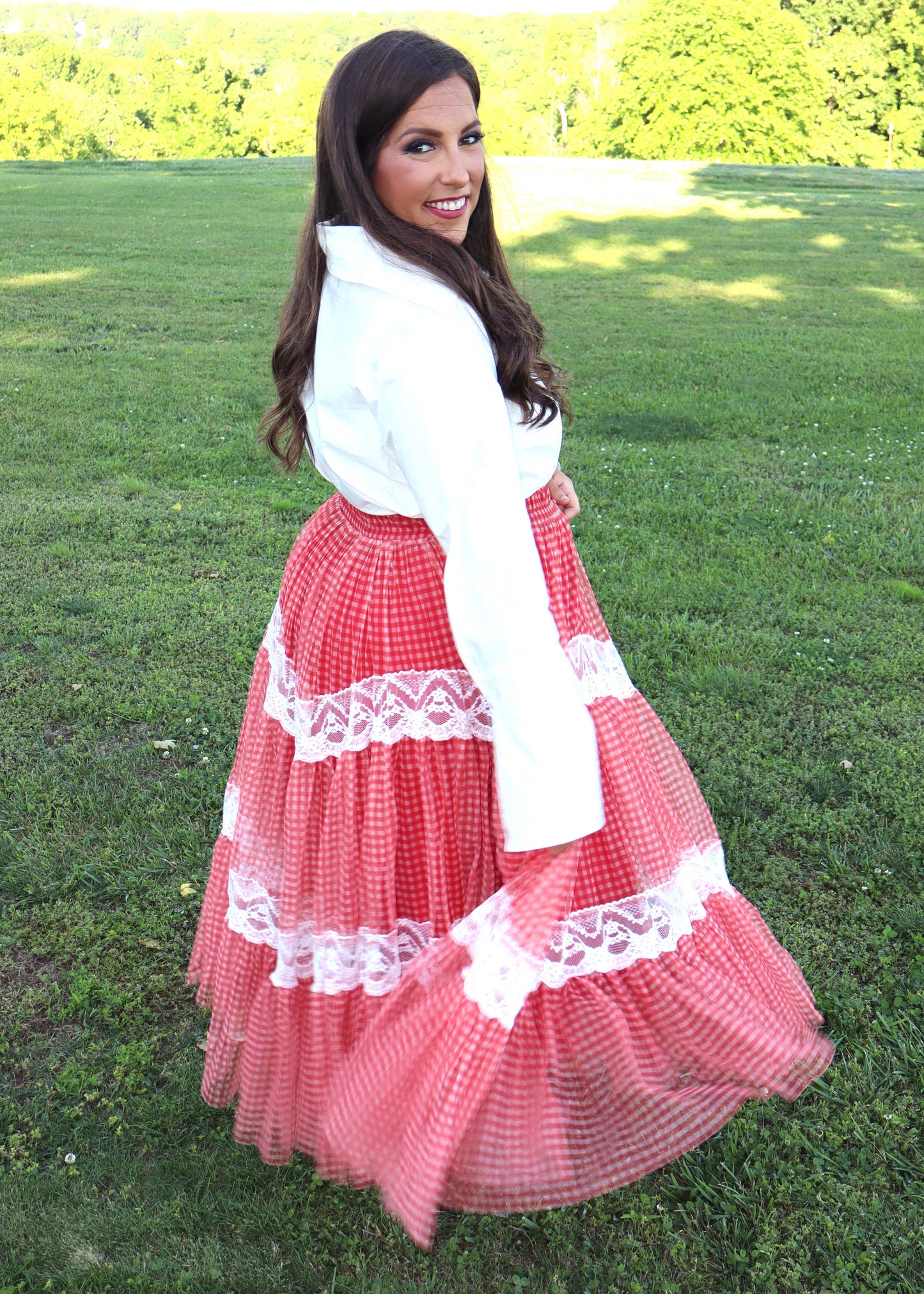 Betsey Gingham Skirt - Red
