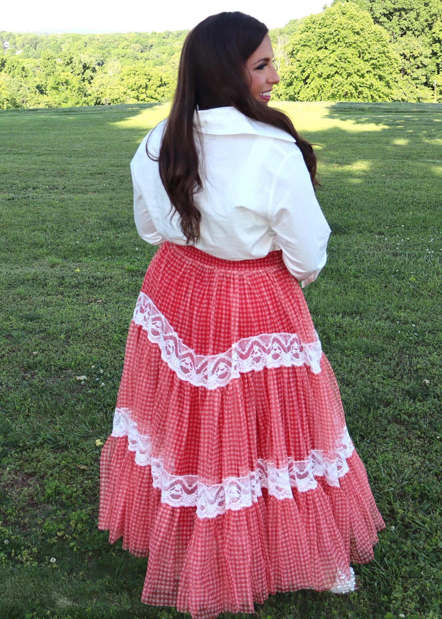 Betsey Gingham Skirt - Red