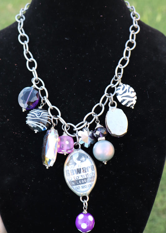 Beware 0 to Witch Necklace - Purple