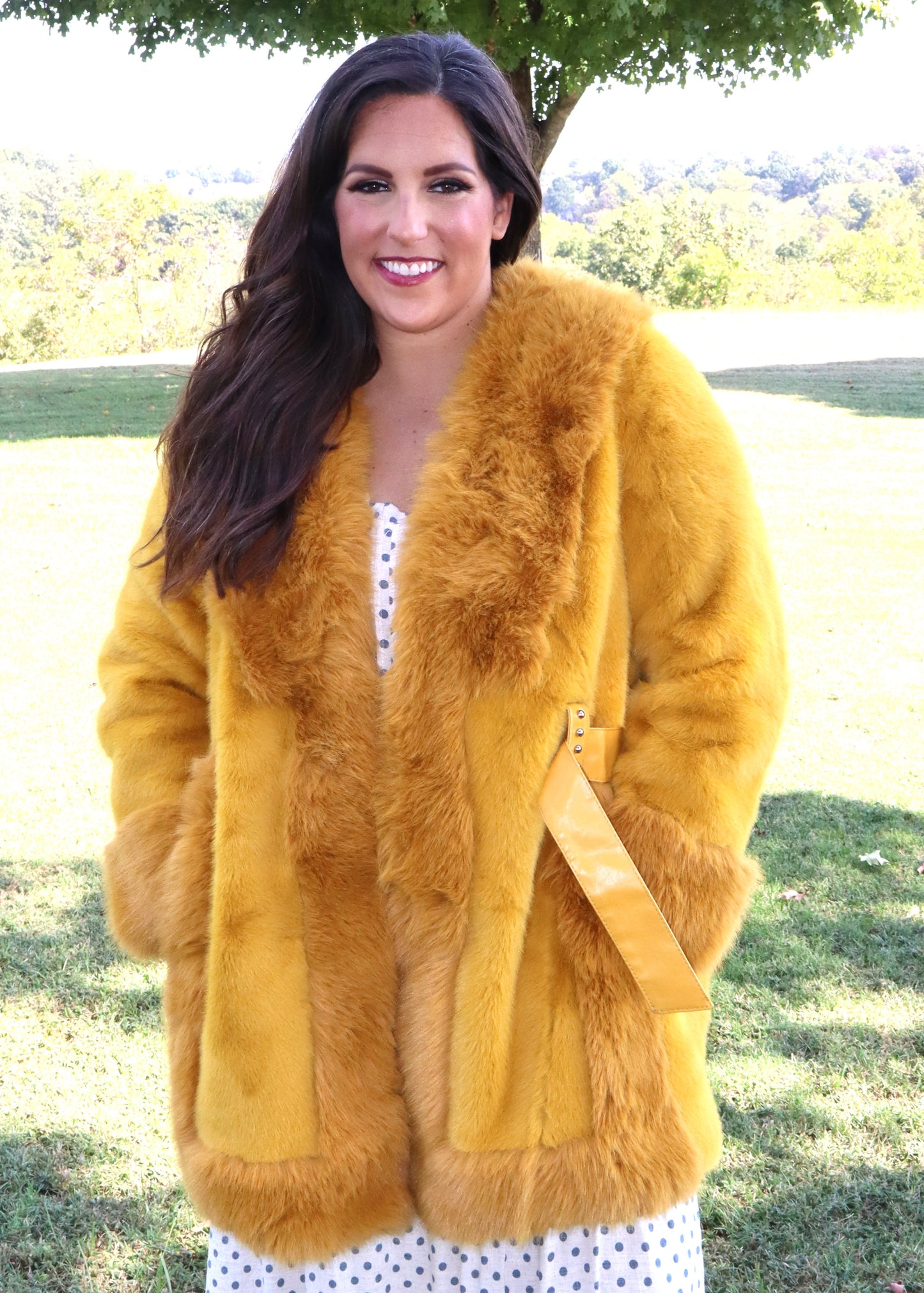 Bonnie and Clyde Fur Jacket - Mustard Gold