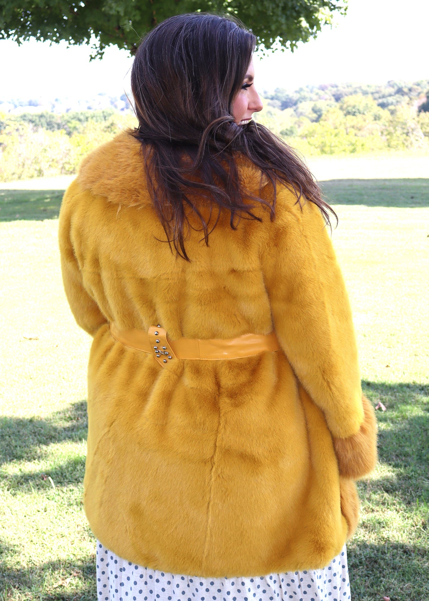 Bonnie and Clyde Fur Jacket - Mustard Gold