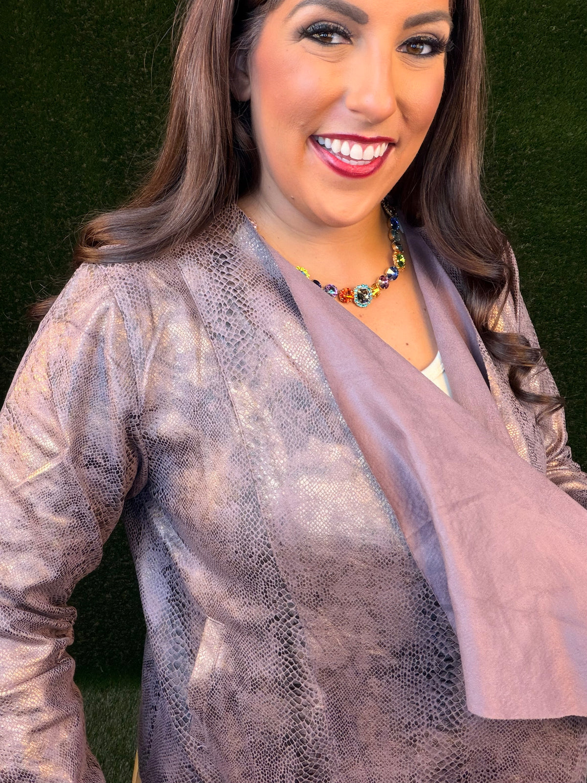 Slithering In Style Suede Jacket - Plum