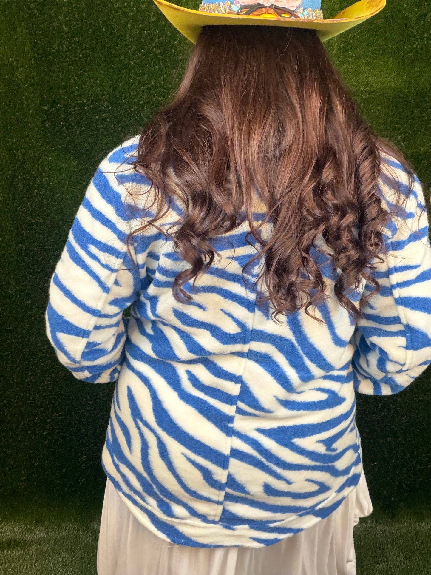 Cozy Caribbean Zebra Jacket - Blue