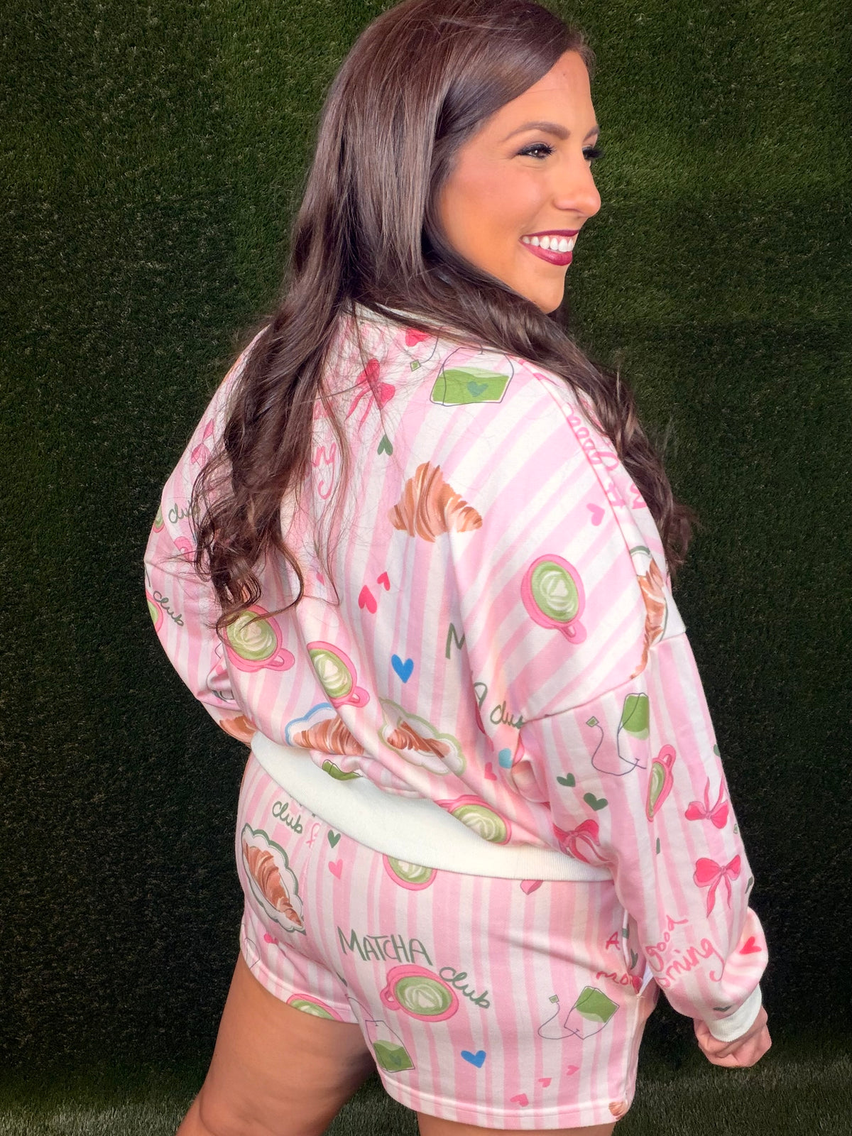 Matcha Me Striped Set - Pink