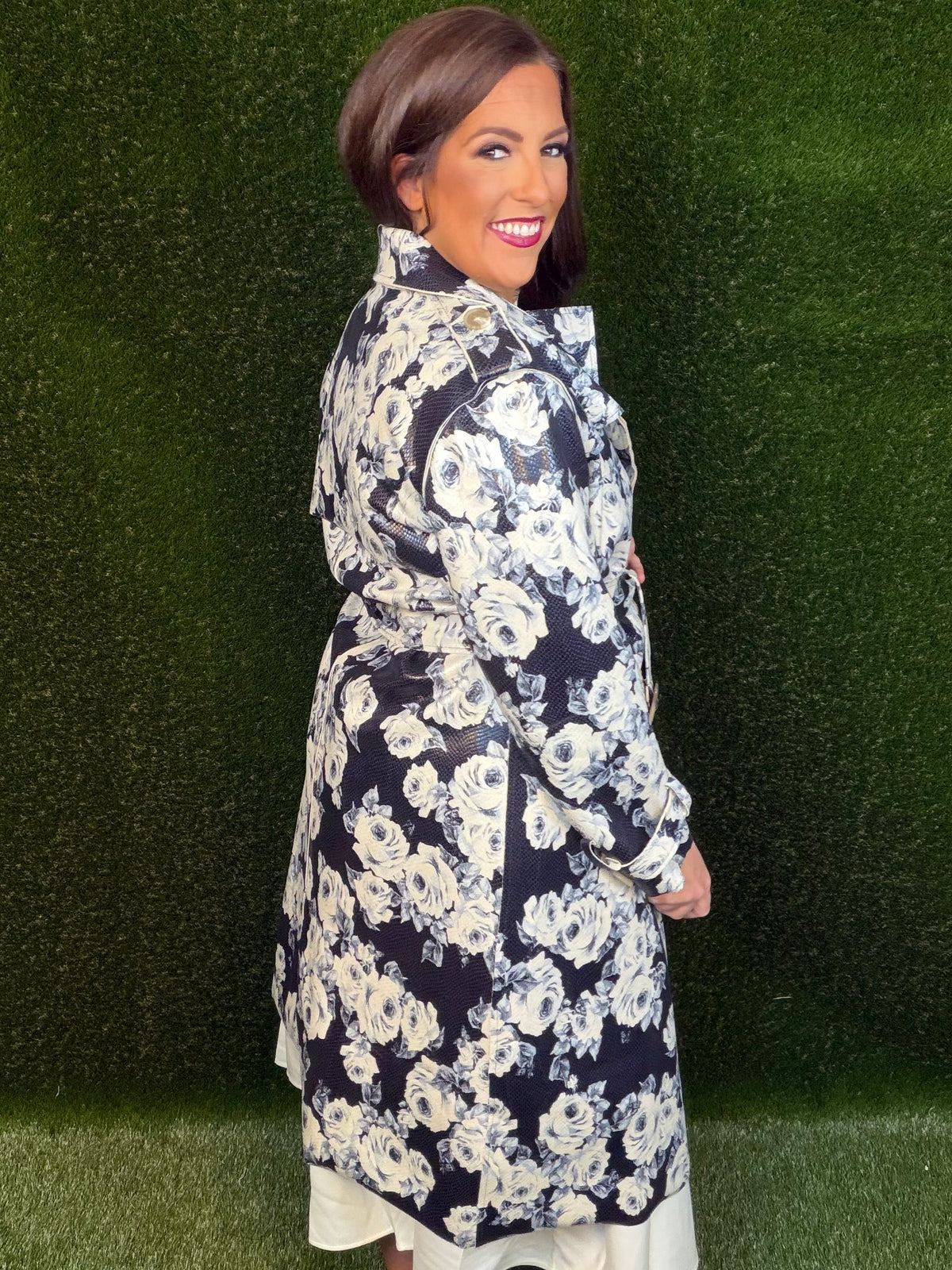 Enchanted Florals Trench Coat