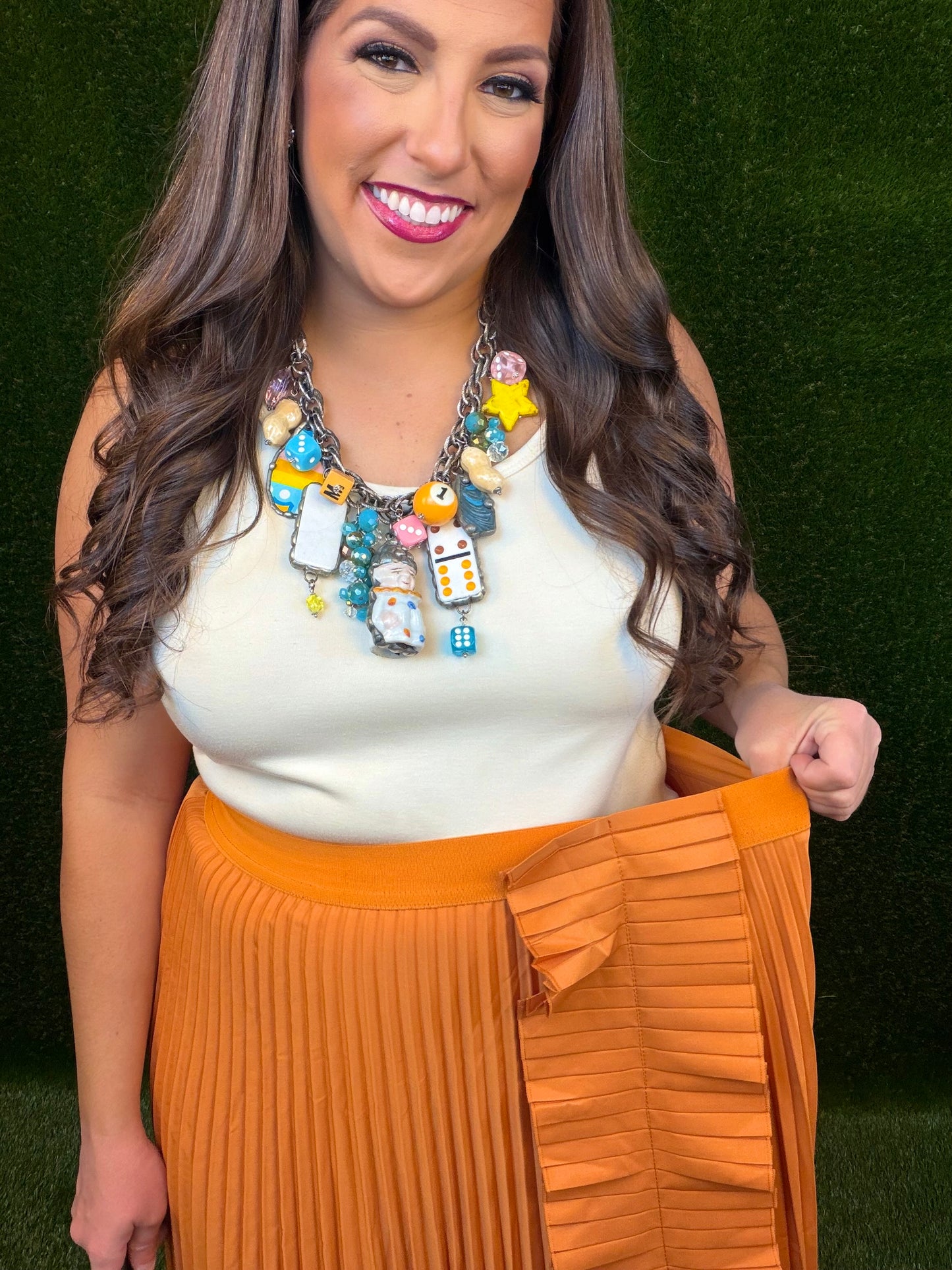 Pleaty Please? Maxi Skirt - Orange