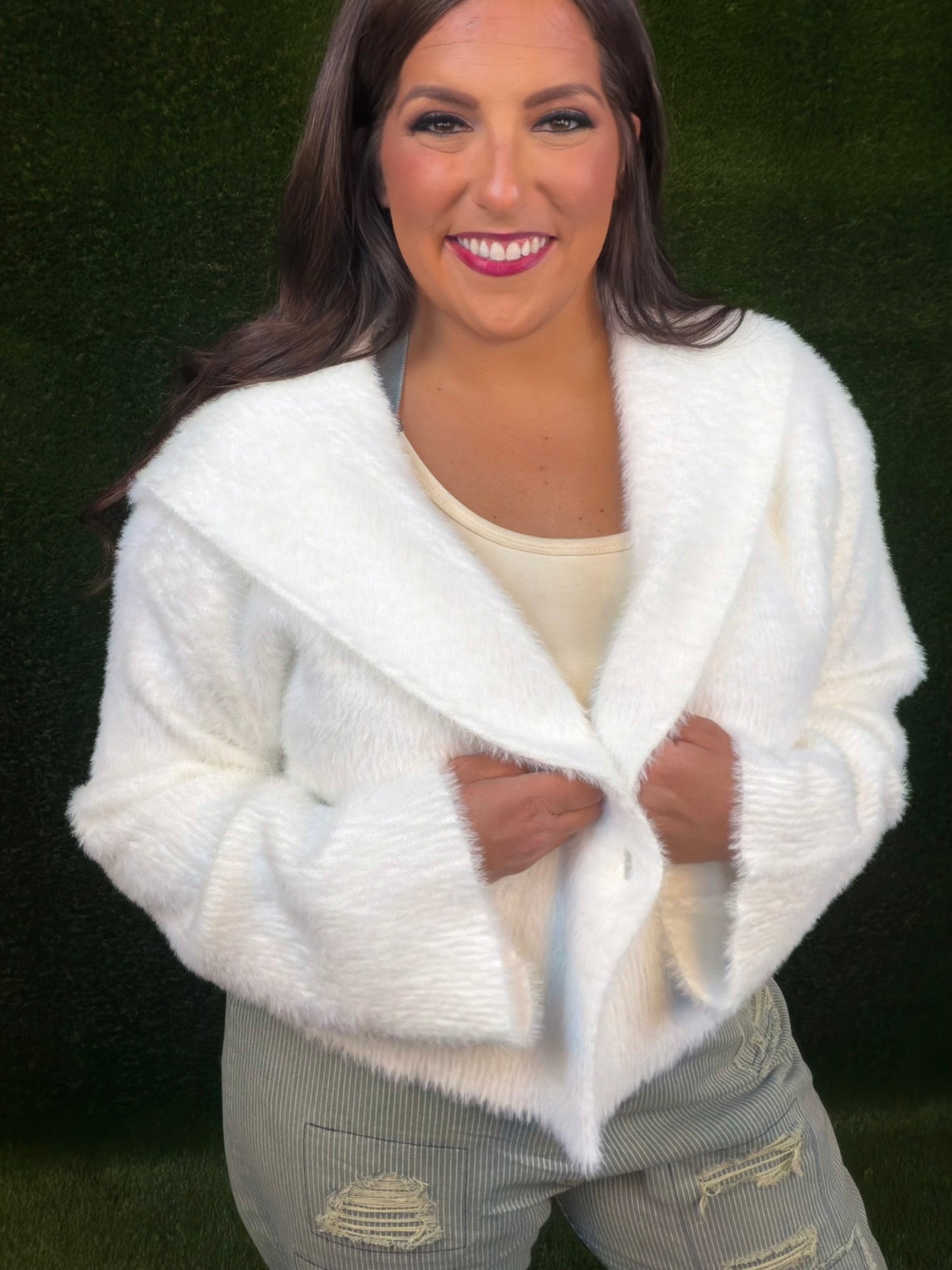 Cuddly Teddy Sweater - White