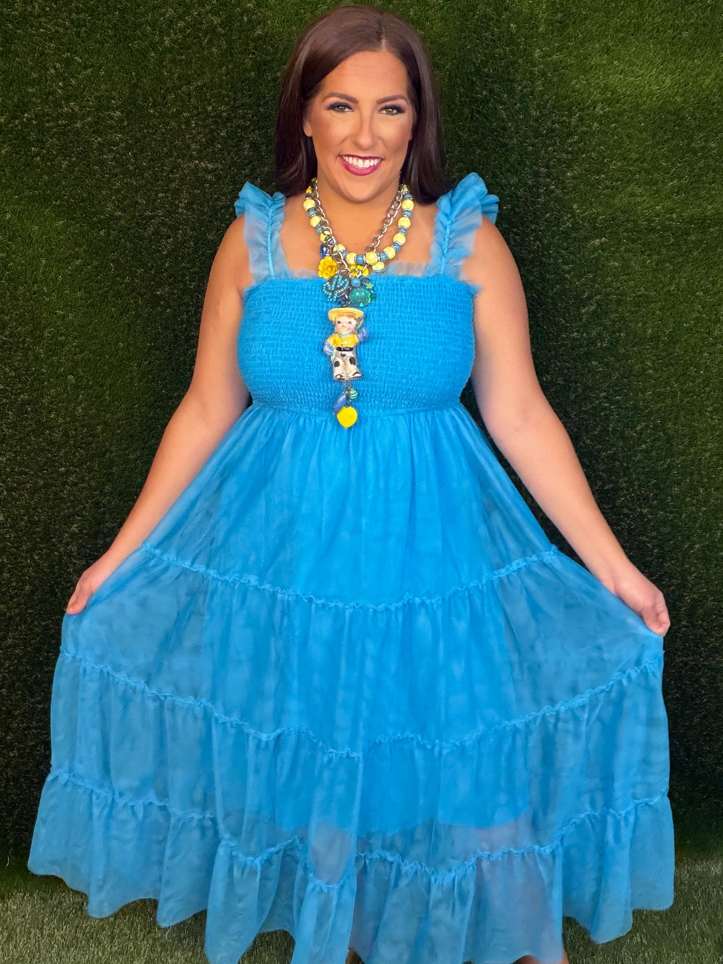 Belle Of The Ball Tulle Midi Dress - Hawaiian Blue