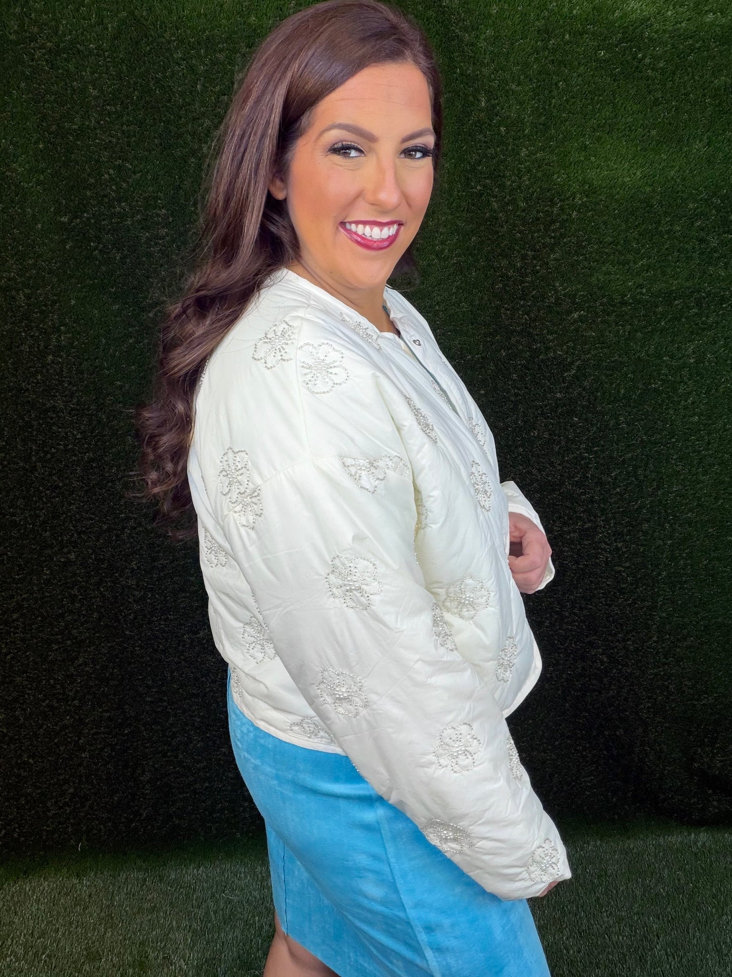 Blossoming Love - Floral Puffer Jacket