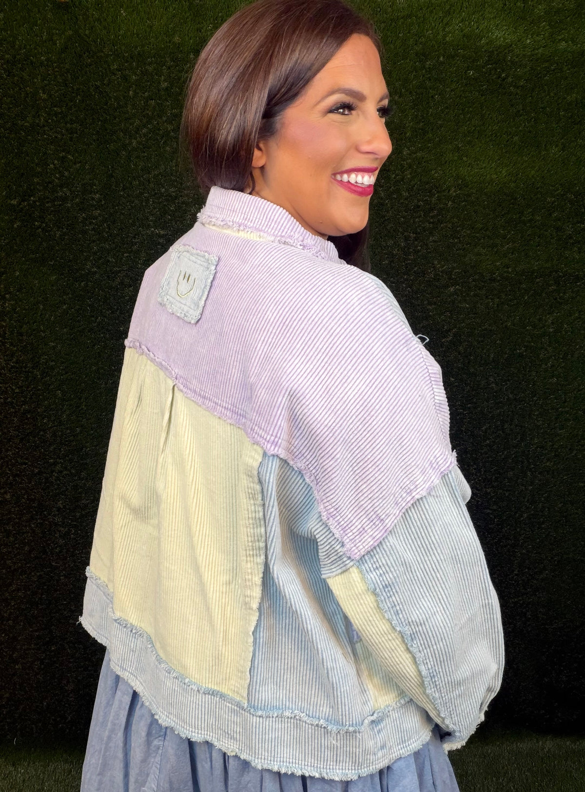 Corduroy Mixed Jacket Lavender Combo