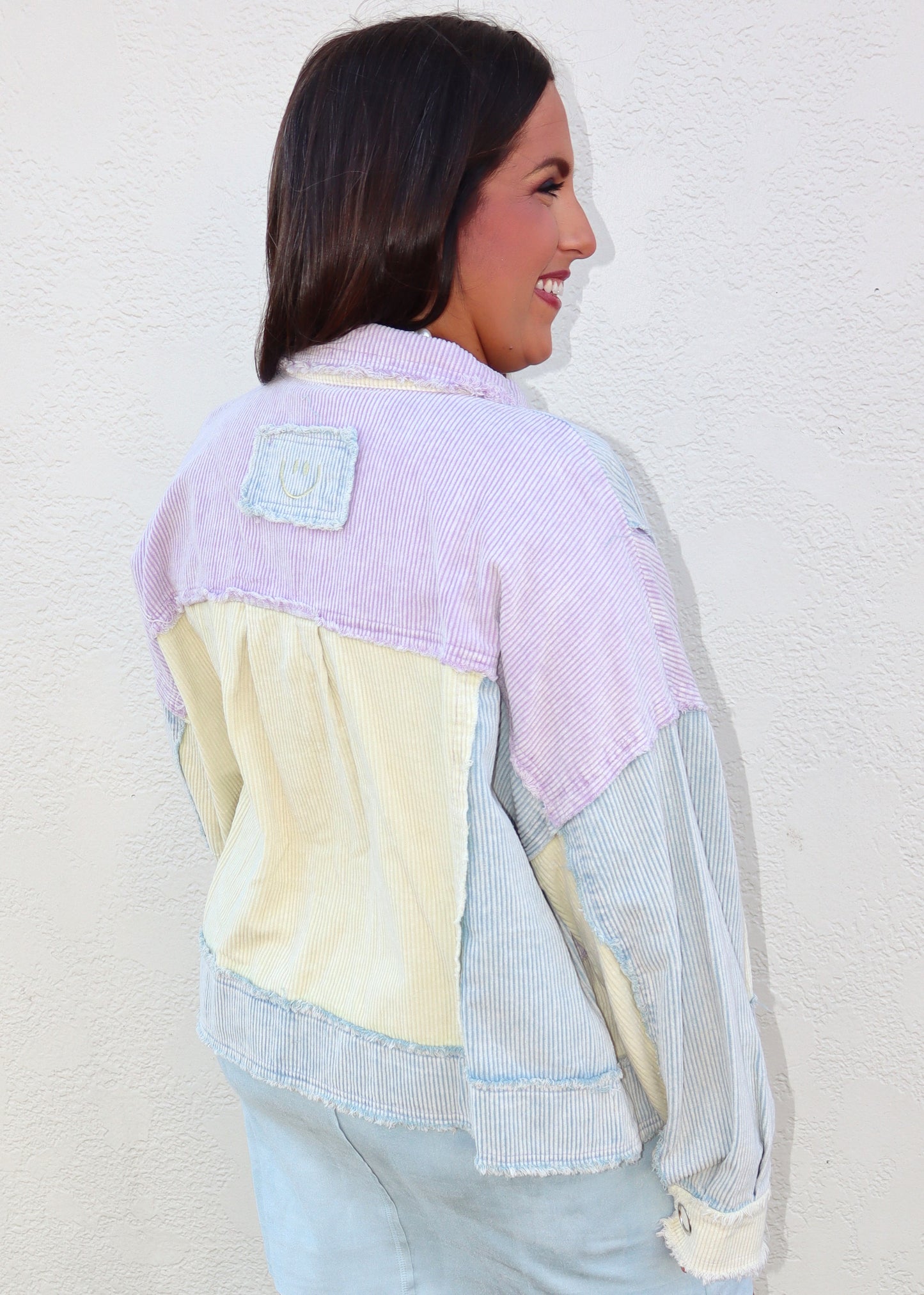 Corduroy Mixed Jacket Lavender Combo