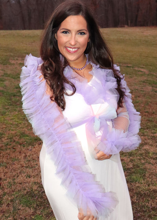 Cotton Candy Mesh Ruffle Tie Top