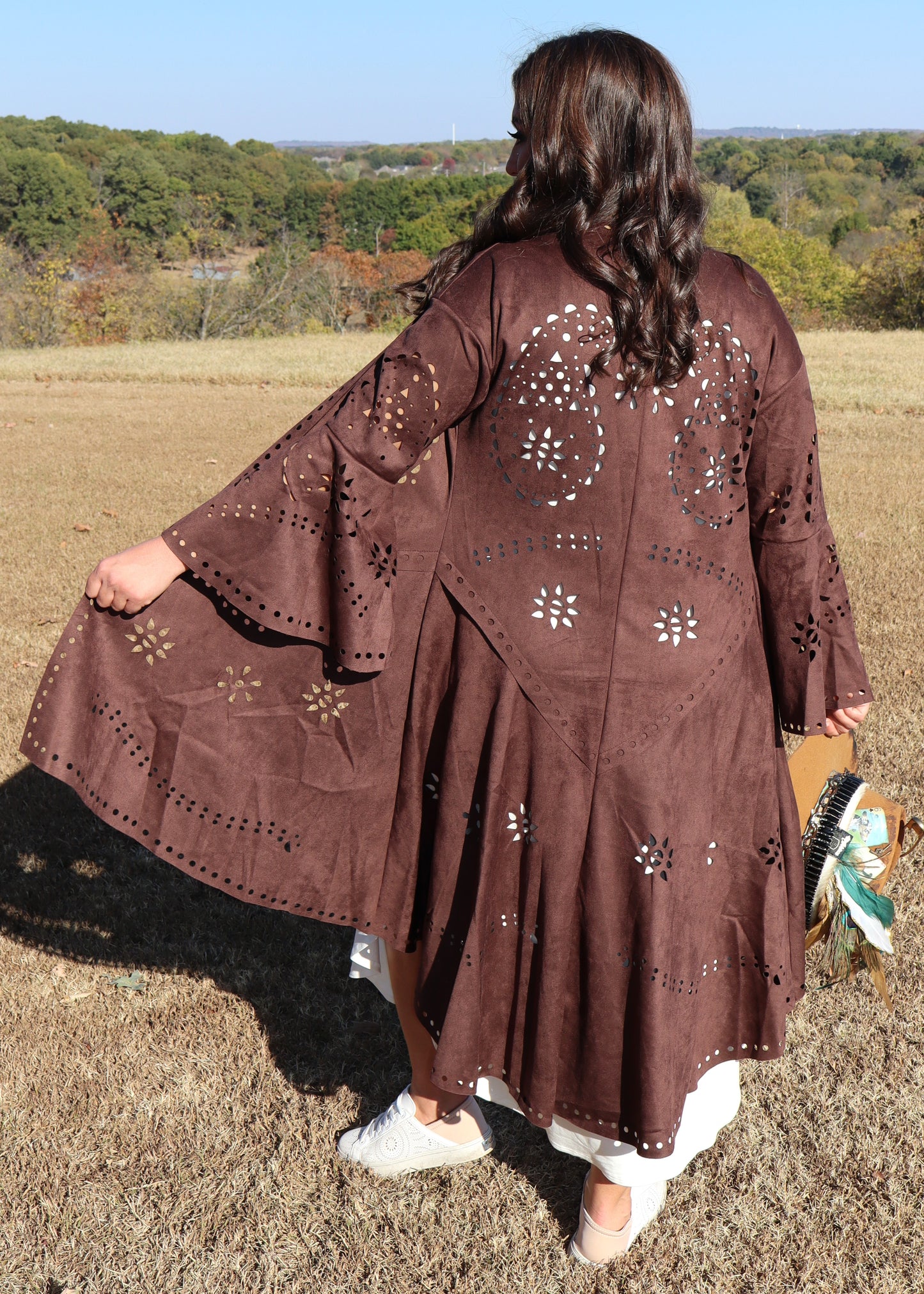 Hey There Cowgirl Kimono - Chocolate Brown
