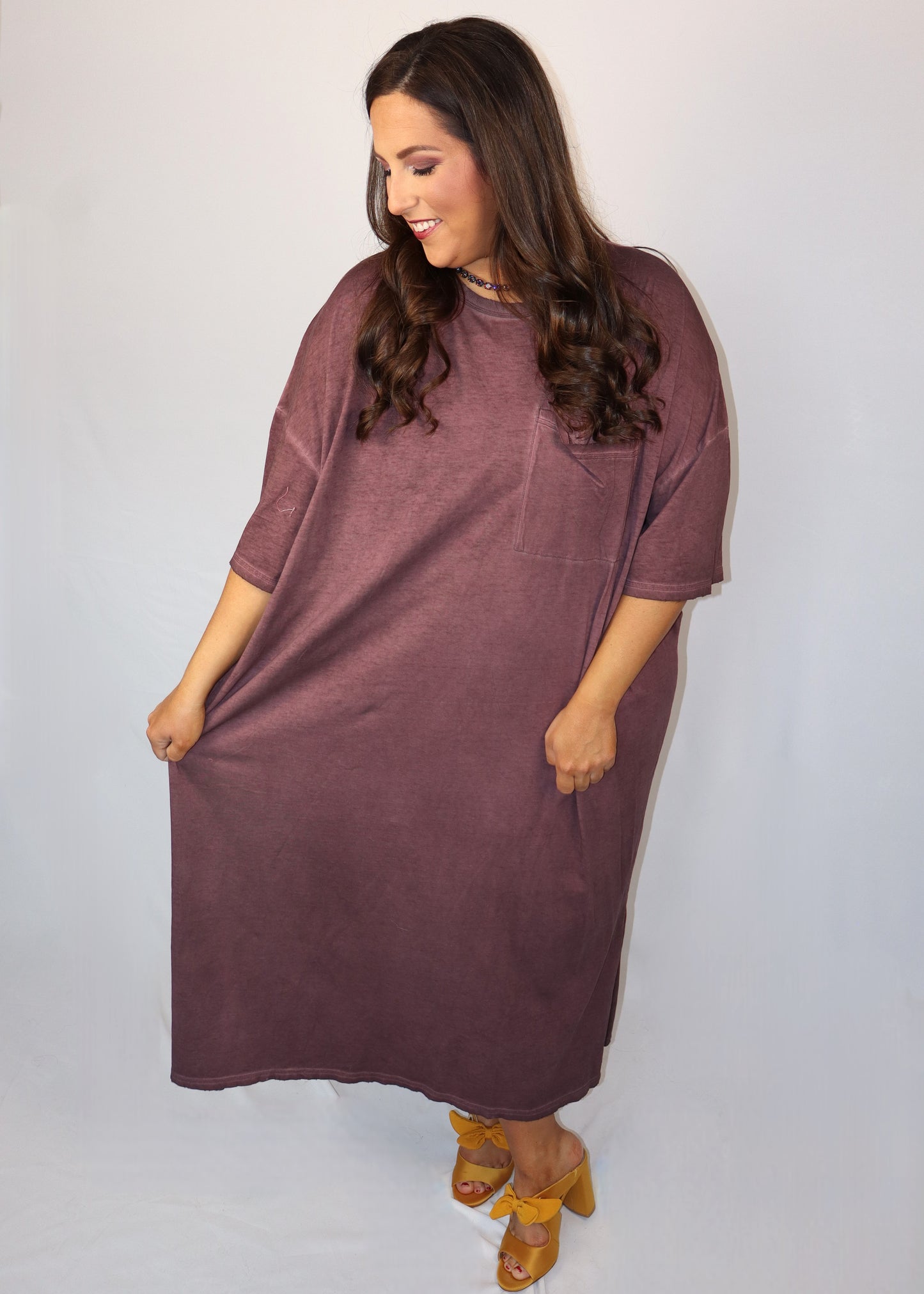 Cute Comfort Dress - Plum Purple