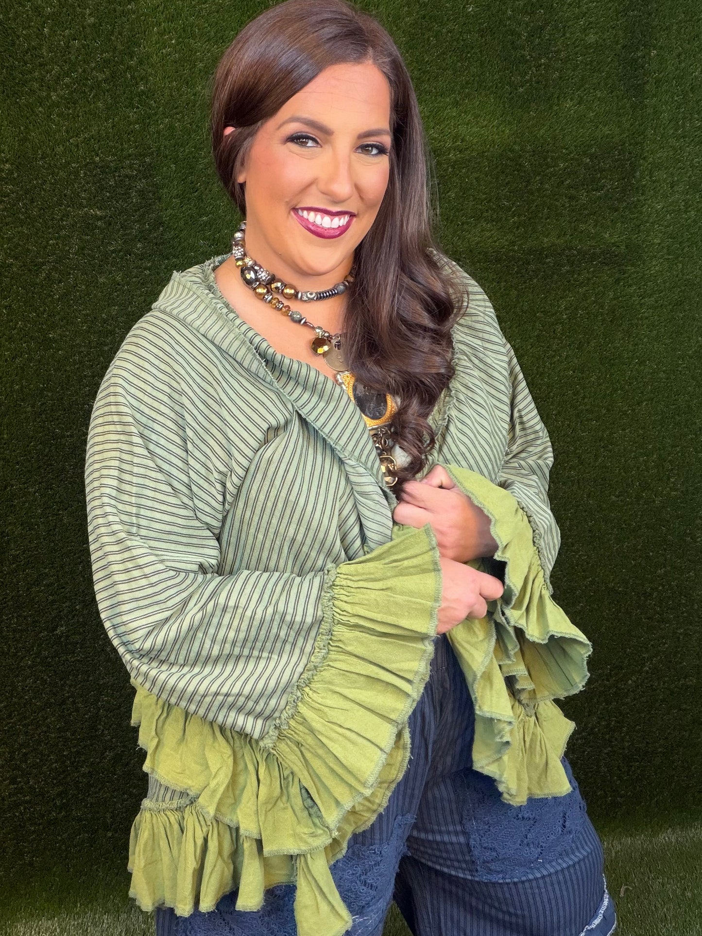 Stripe It Up Cardigan - Green