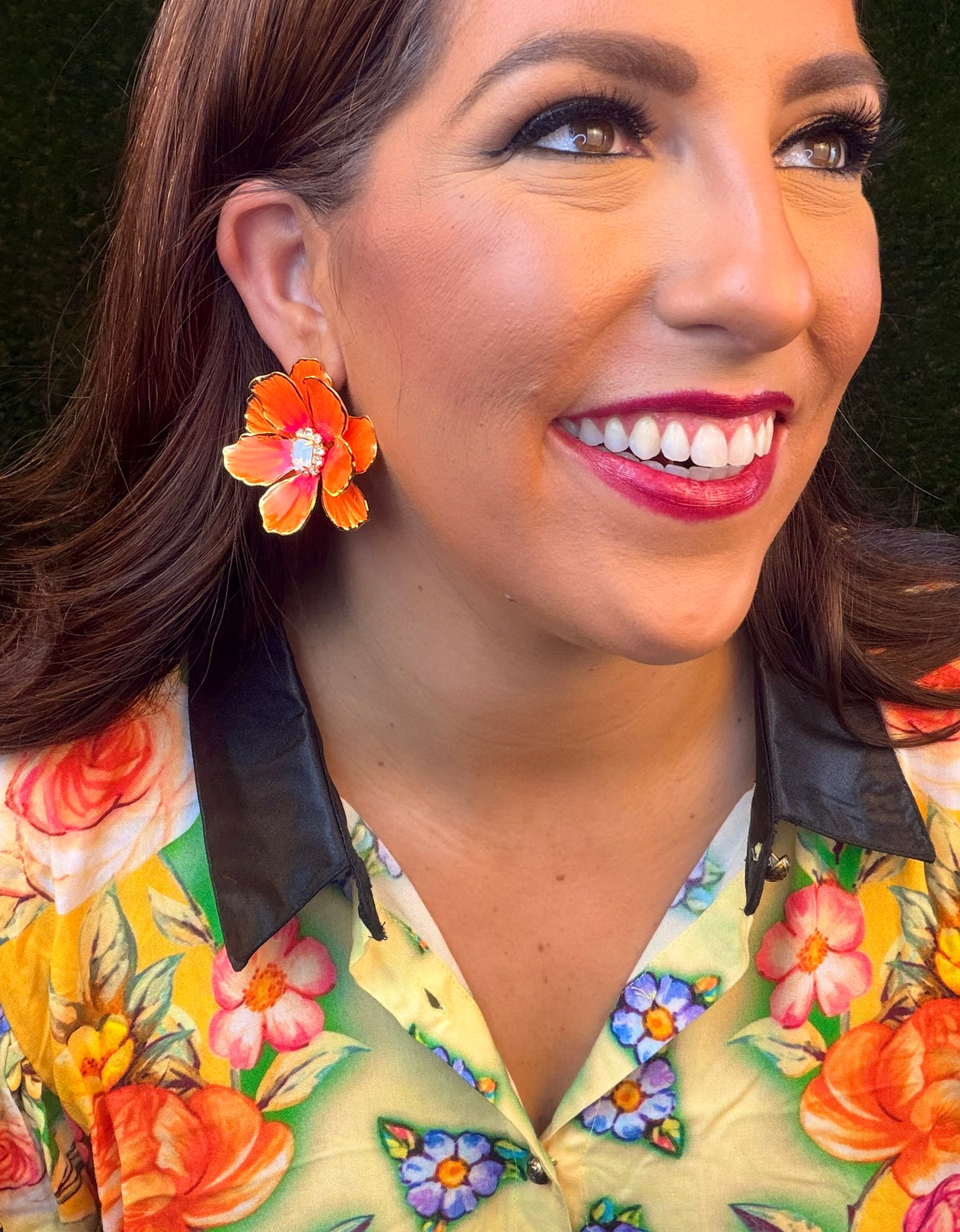 Sunny Day Stud Earrings - Neon Orange